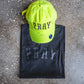PRAY Adult Box T-Shirt & Neon Yellow Distressed Hat Bundle