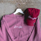 God Is Good Embroidered Sweatshirt & Maroon Distressed Hat Bundle