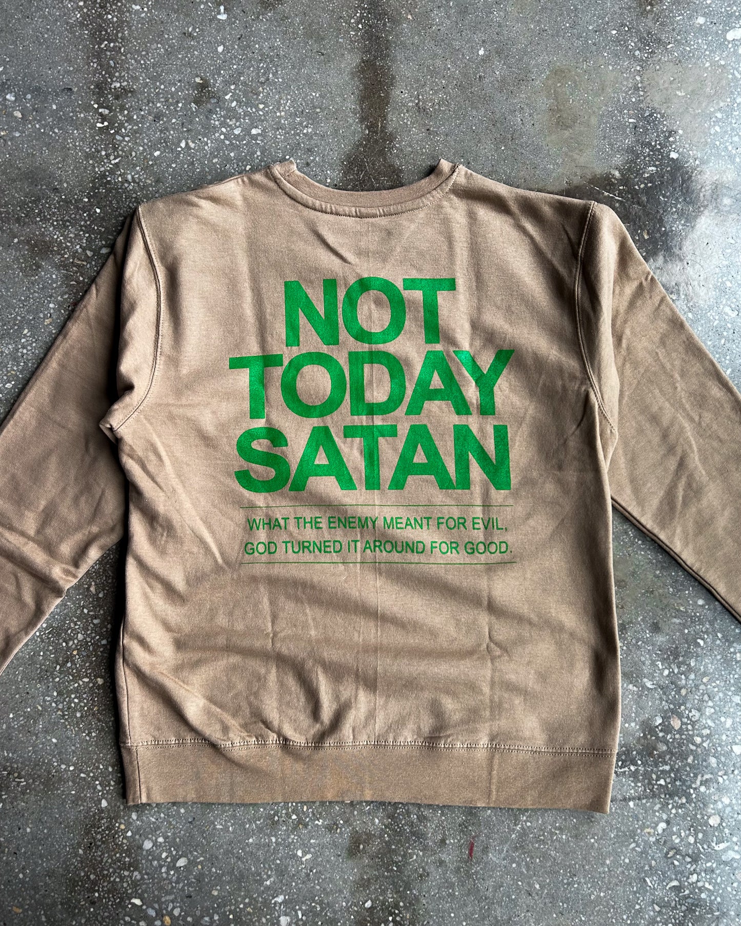 Not Today Satan Adult Drop Shoulder Sweatshirt