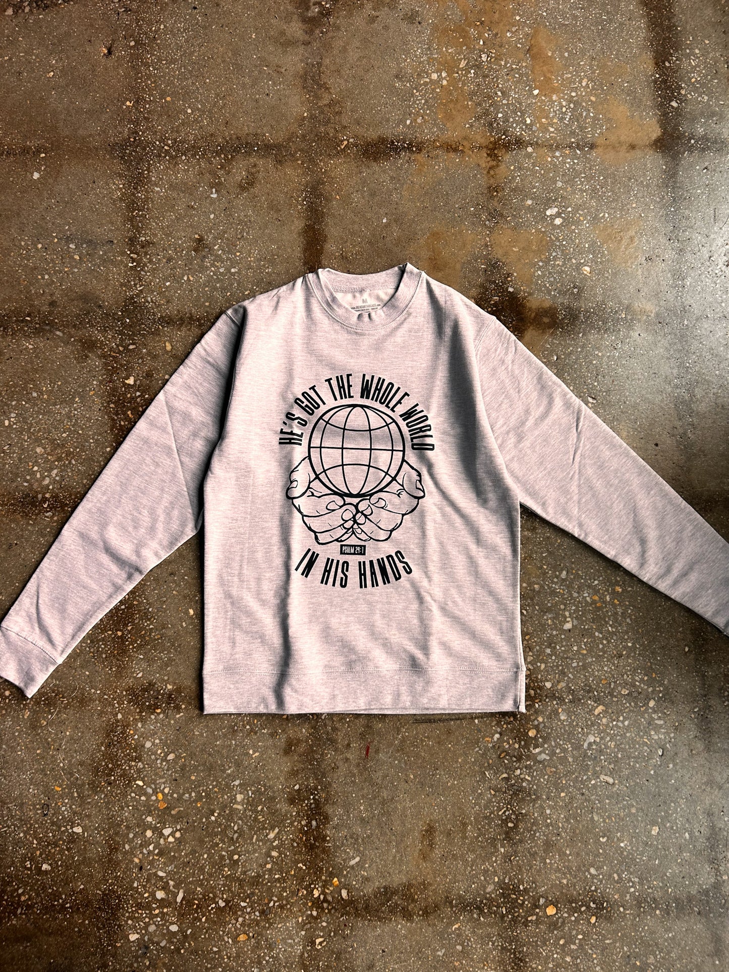 He's Got The Whole World Adult Drop Shoulder Sweatshirt