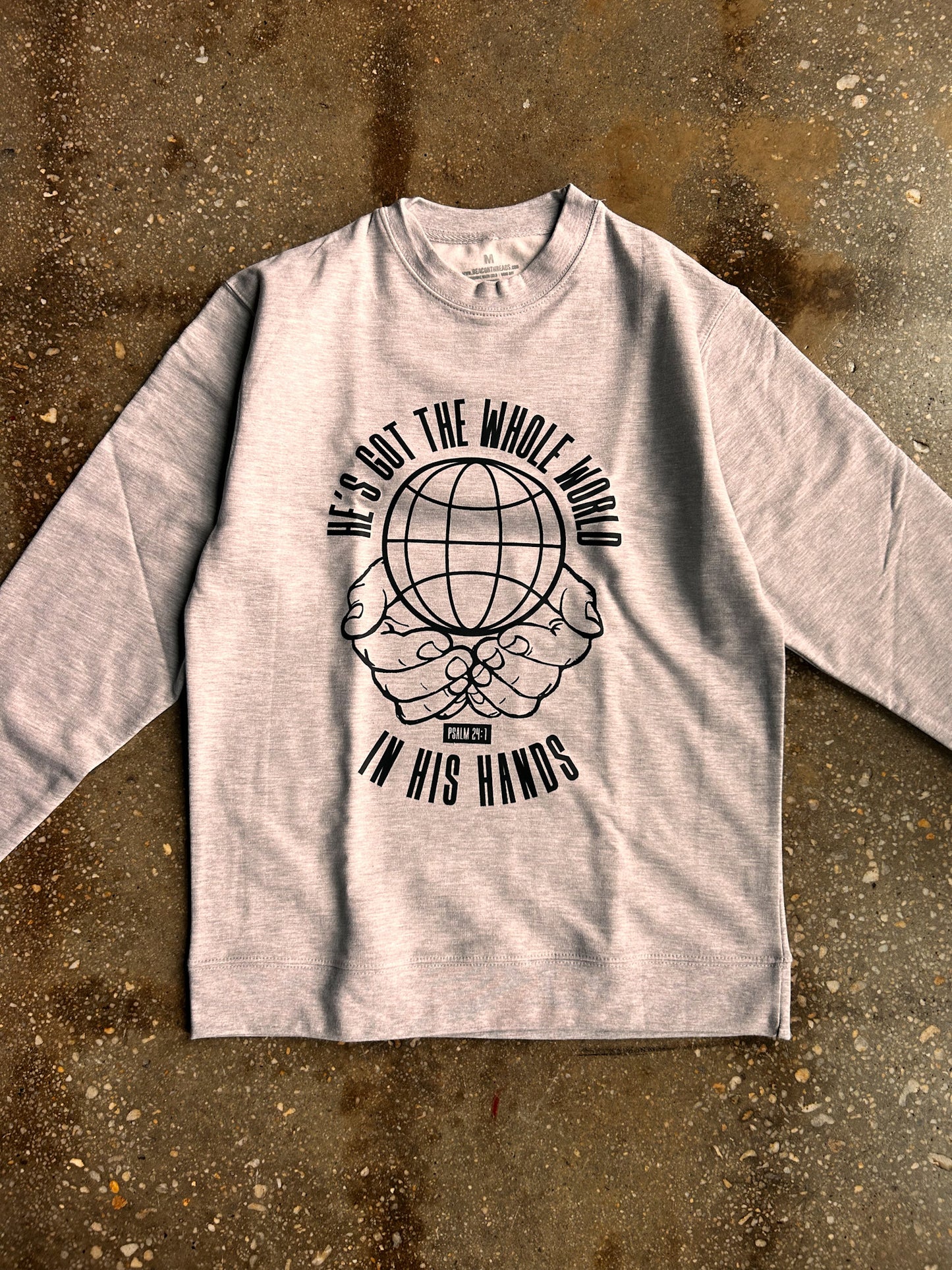 He's Got The Whole World Adult Drop Shoulder Sweatshirt