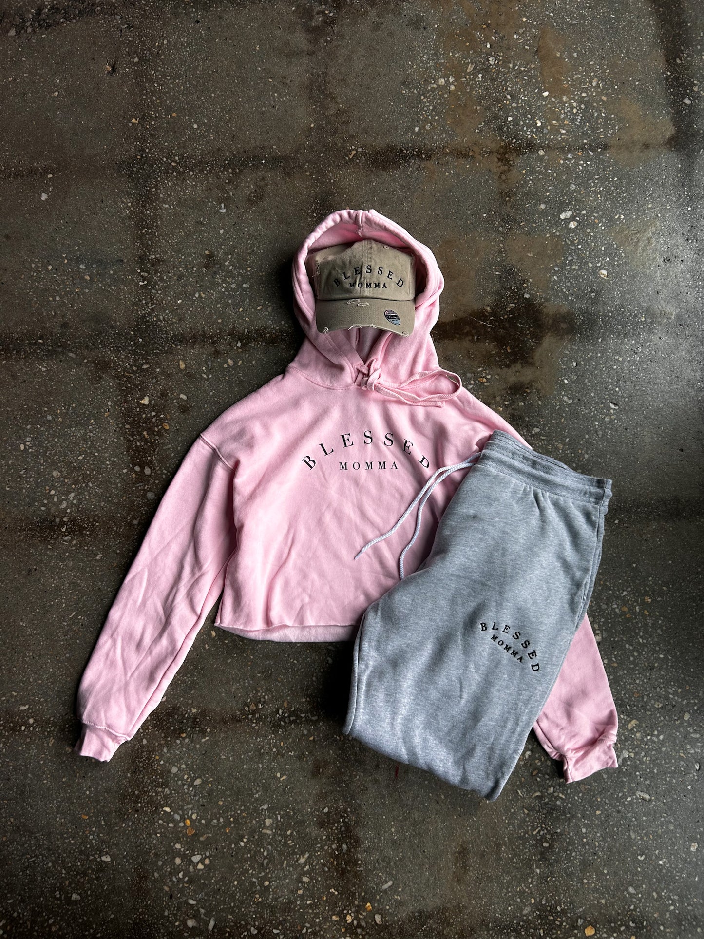 Blessed Momma Women's Cropped Adult Sponge Fleece Hoodie