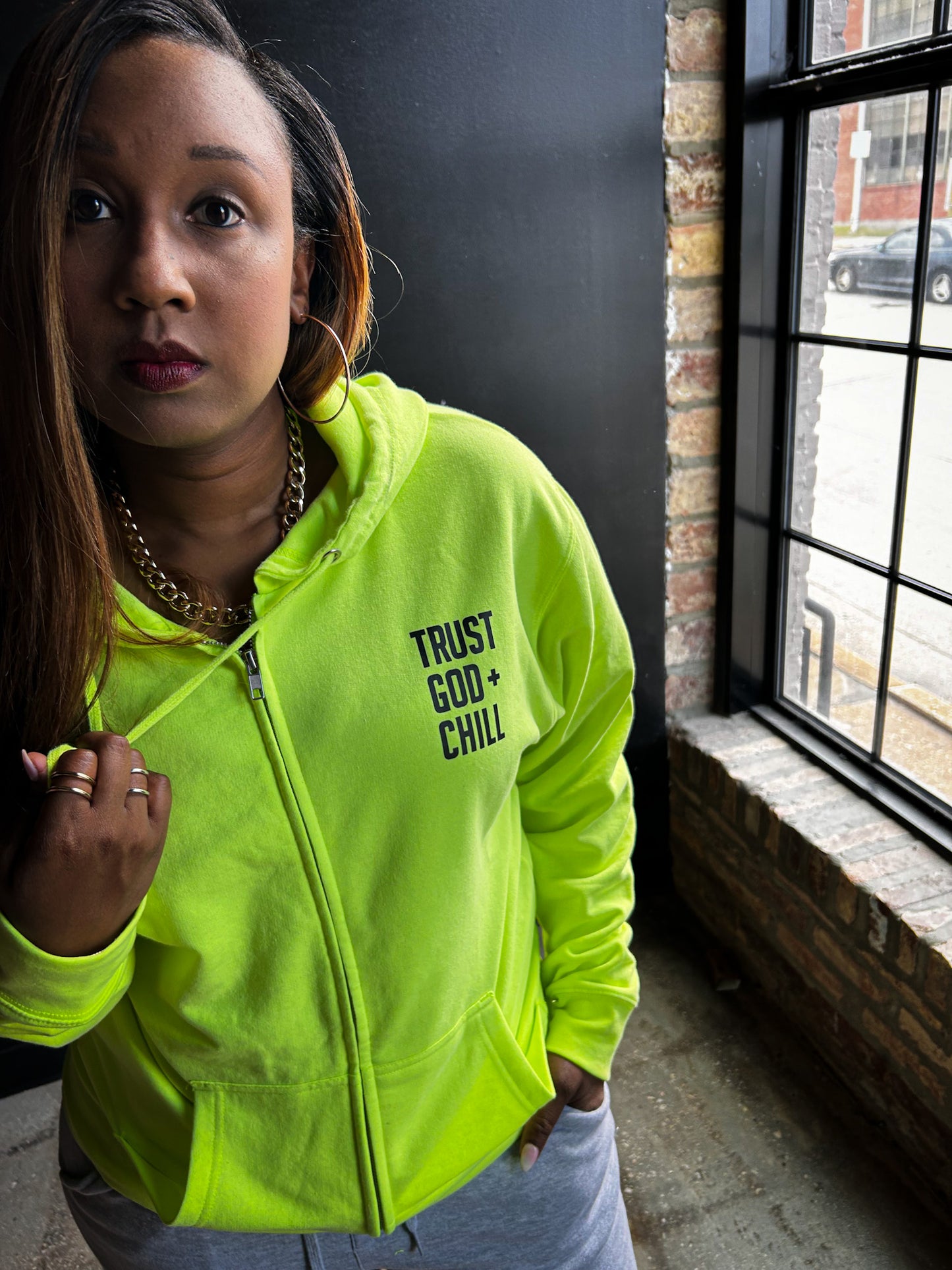 Trust God + Chill Adult Full-Zip Box Hoodie