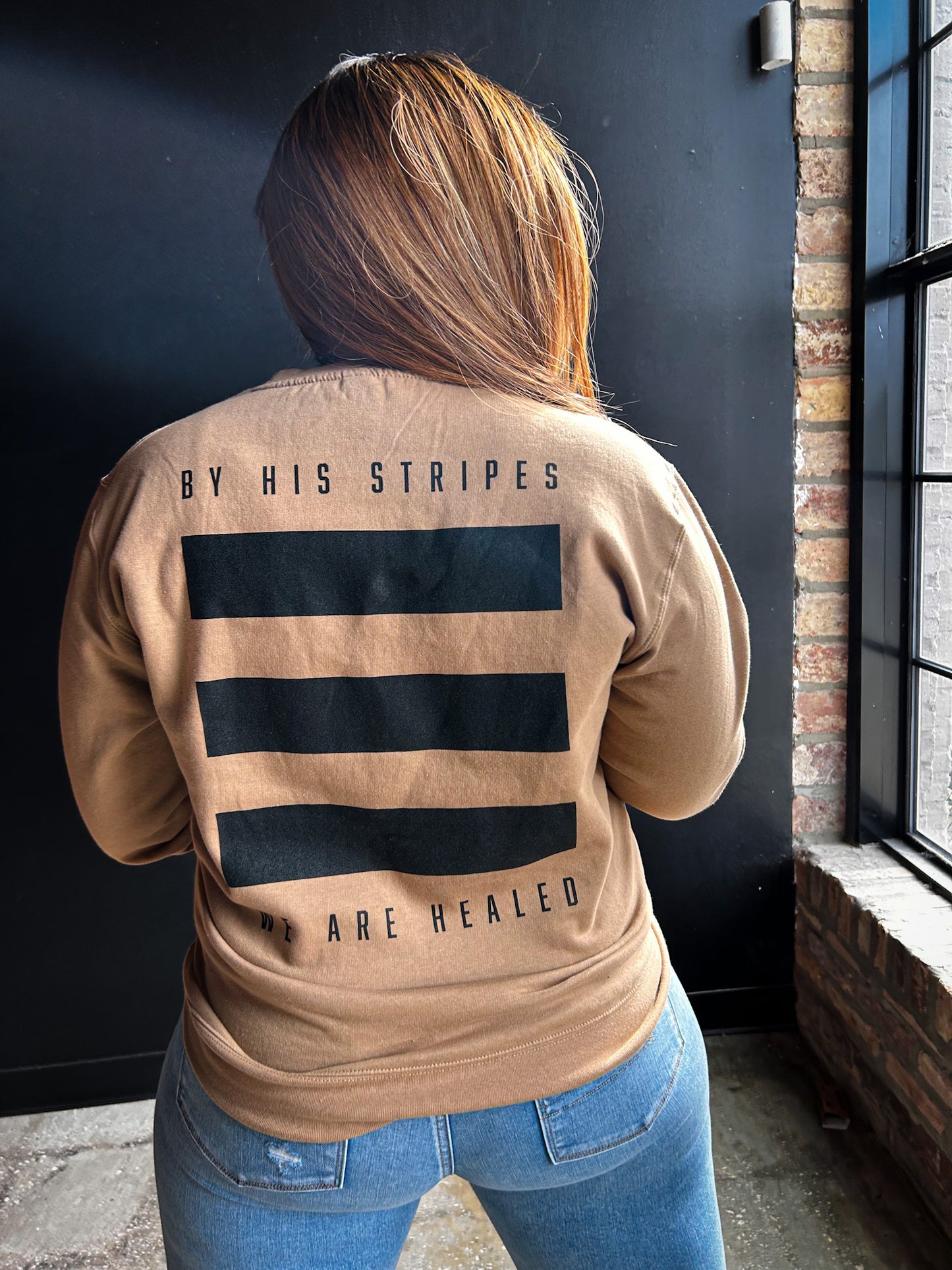 By His Stripes Adult Drop Shoulder Sweatshirt