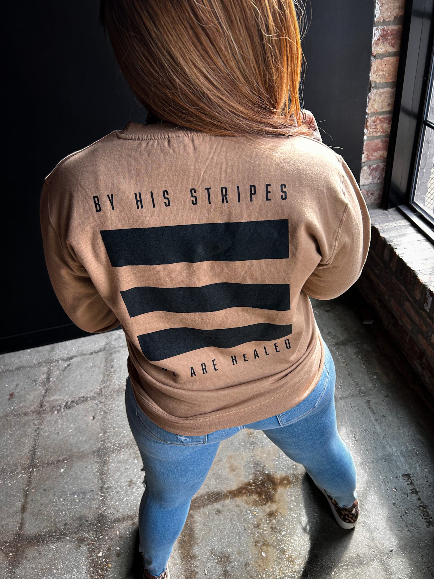 By His Stripes Adult Drop Shoulder Sweatshirt