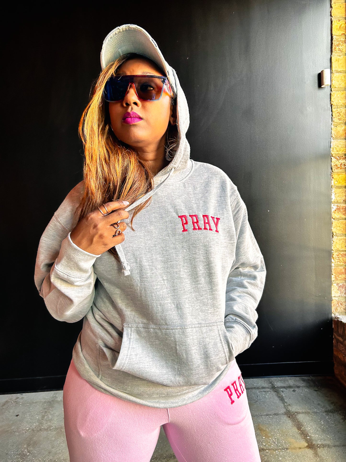 PRAY Embroidered Adult Box Hoodie