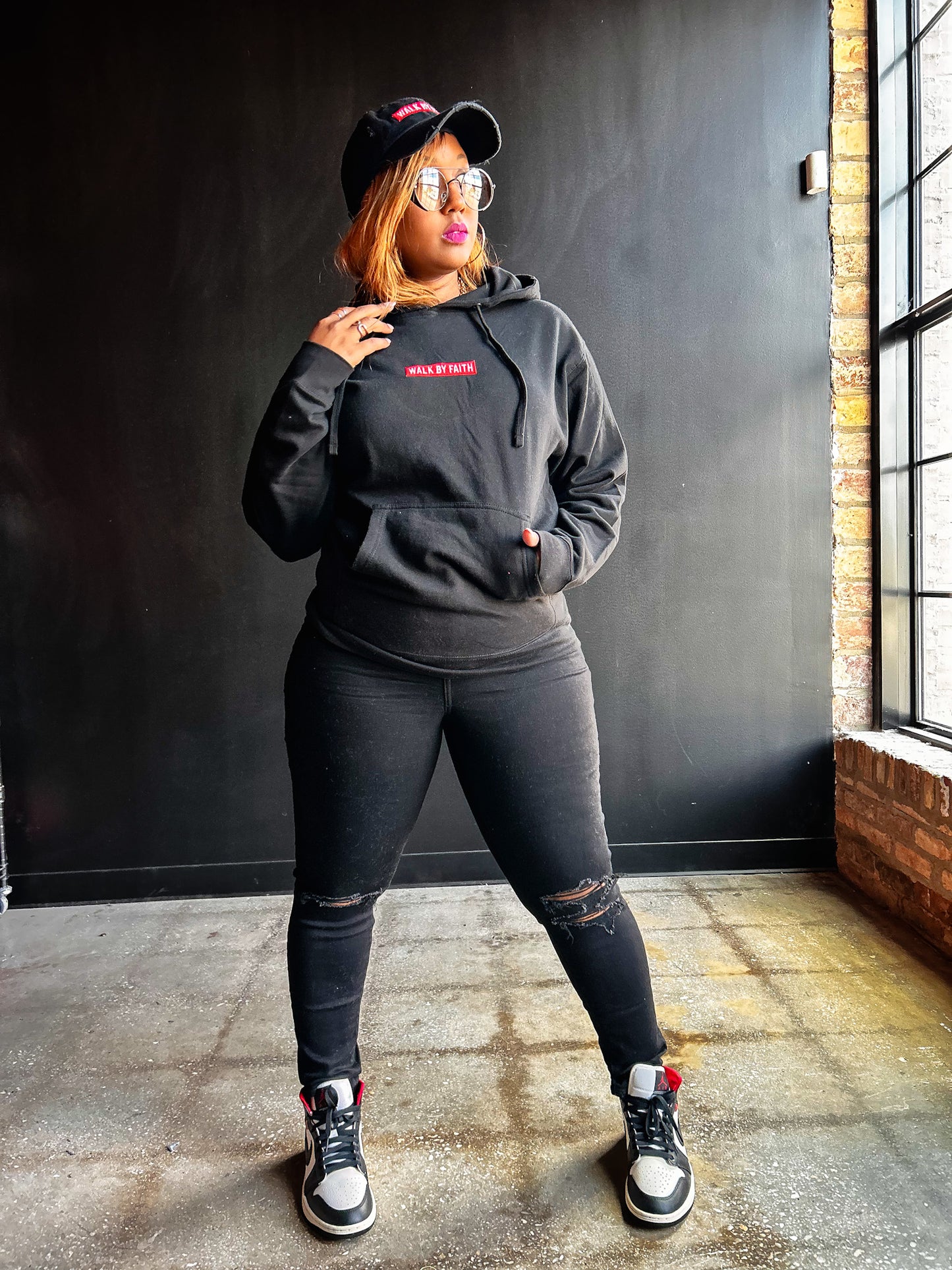 Walk By Faith Adult Embroidered Box Hoodie