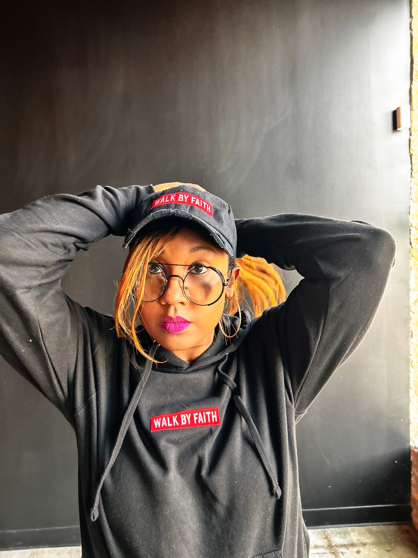Walk By Faith Adult Embroidered Box Hoodie