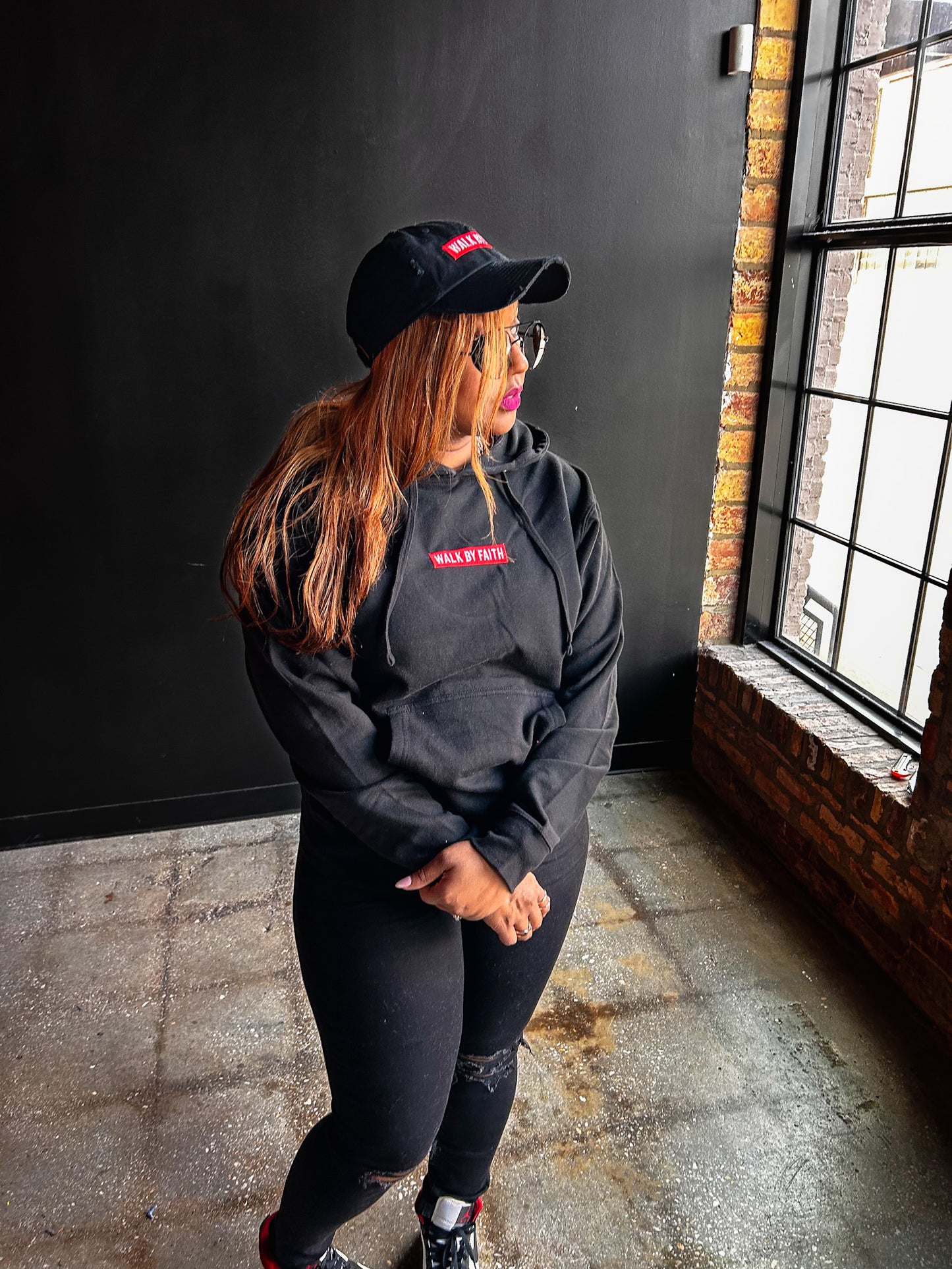 Walk By Faith Adult Embroidered Box Hoodie