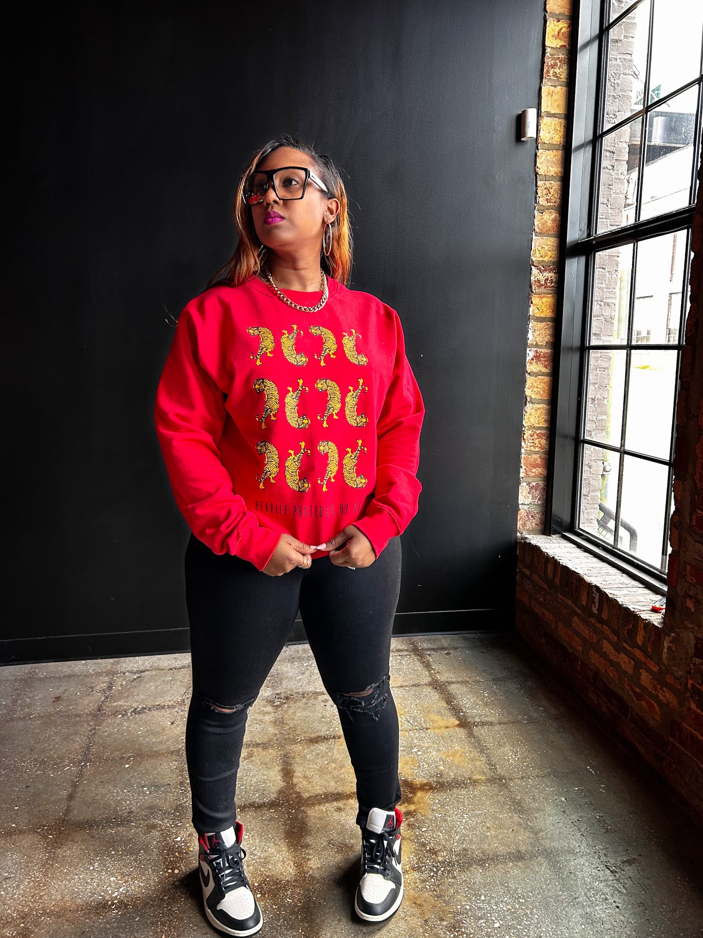 Heavily Protected By God - Multiplied Adult Drop Shoulder Sweatshirt