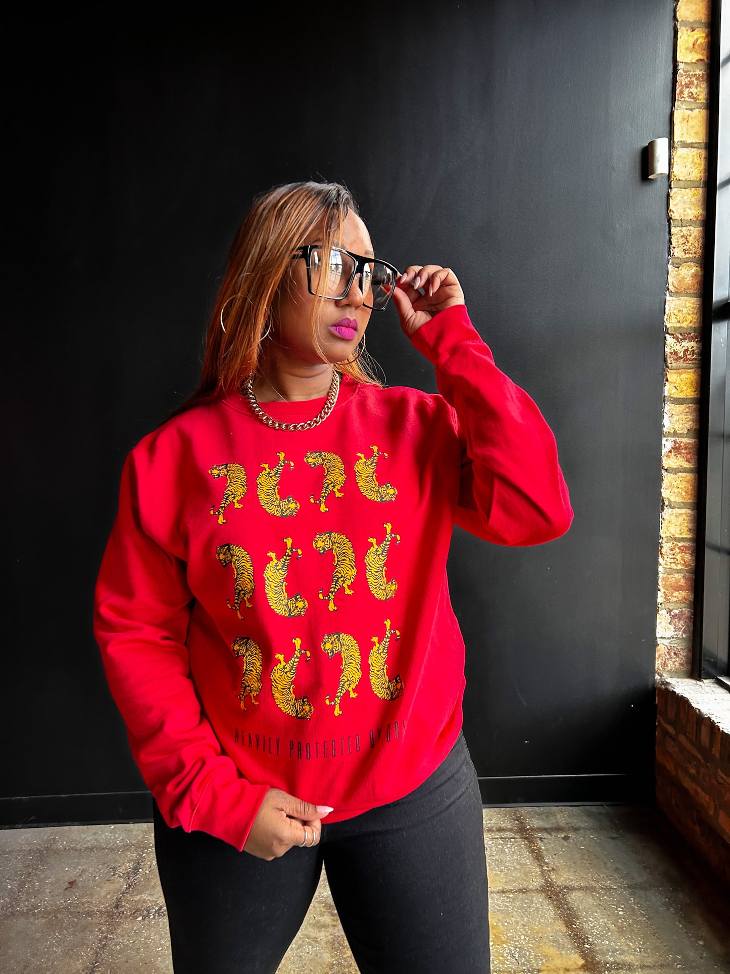 Heavily Protected By God - Multiplied Adult Drop Shoulder Sweatshirt