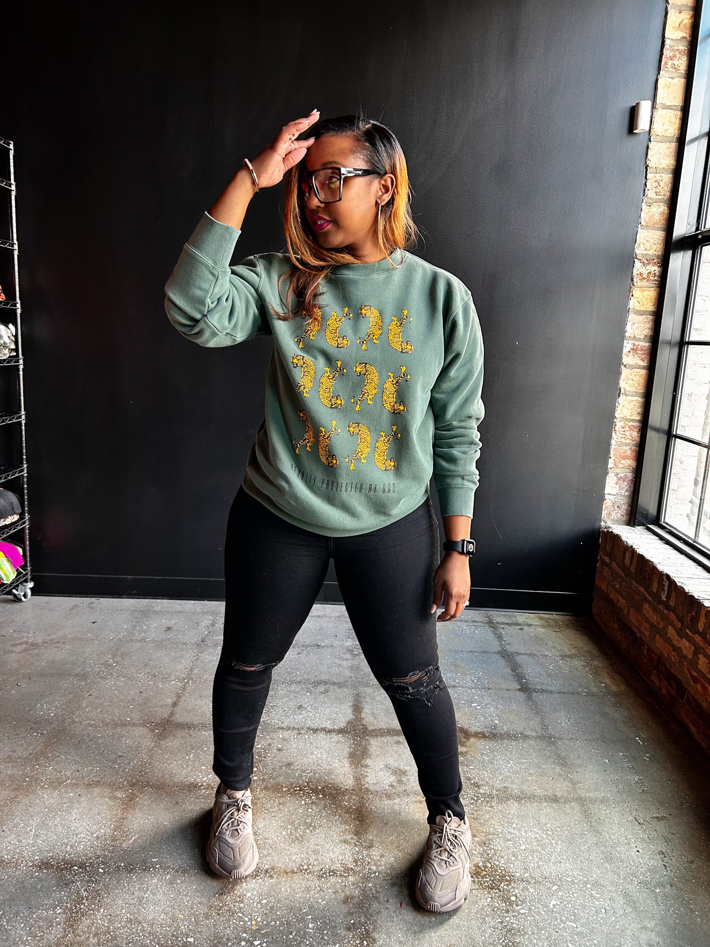 Heavily Protected By God - Multiplied Adult Drop Shoulder Sweatshirt
