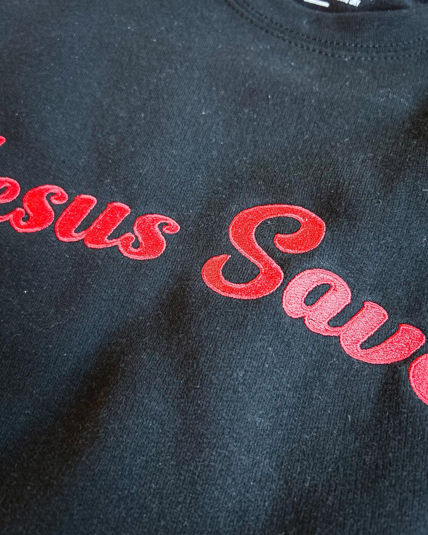Jesus Saves Embroidered Adult Drop Shoulder Sweatshirt