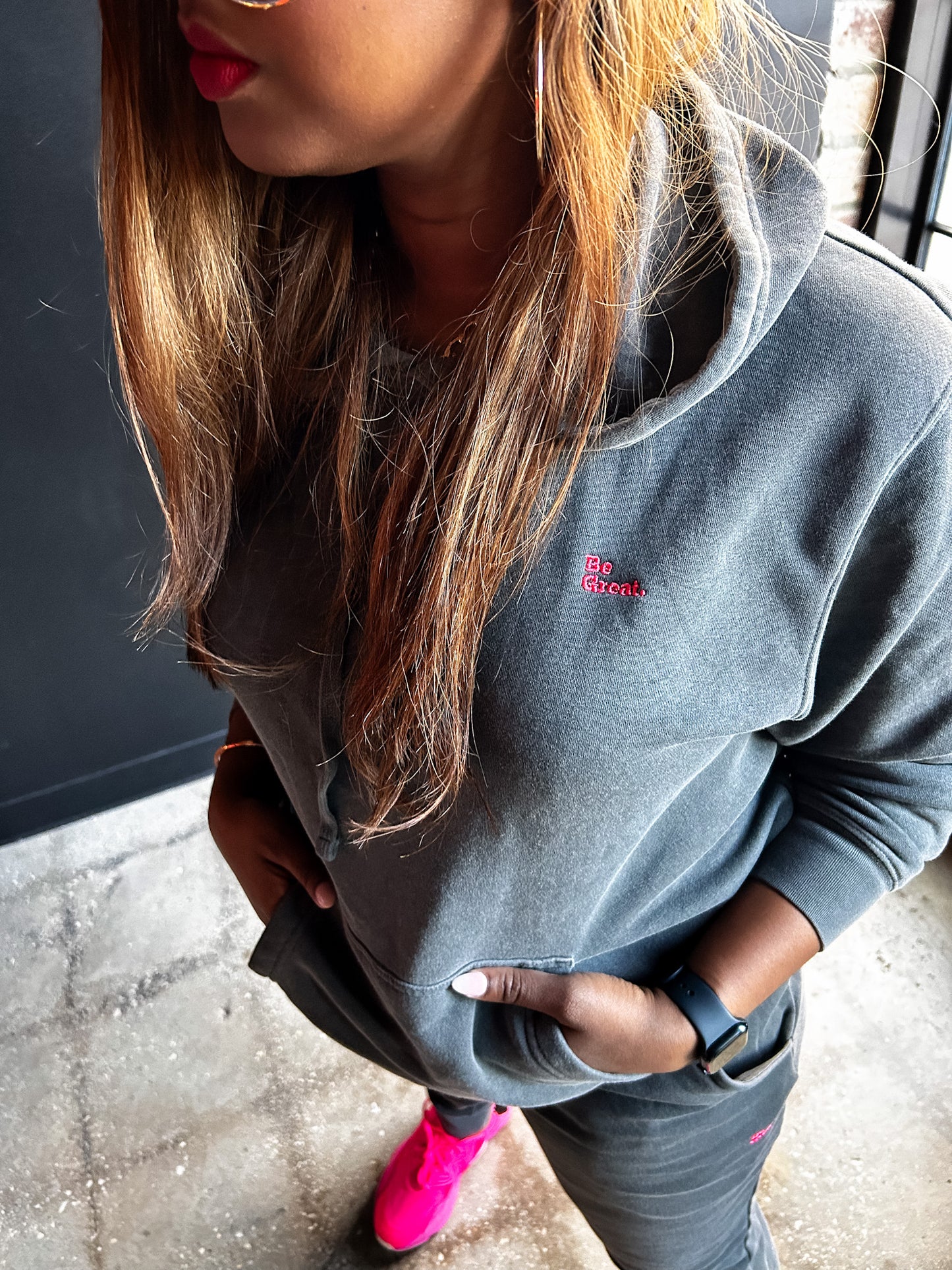 Be Great Embroidered Adult Box Hoodie
