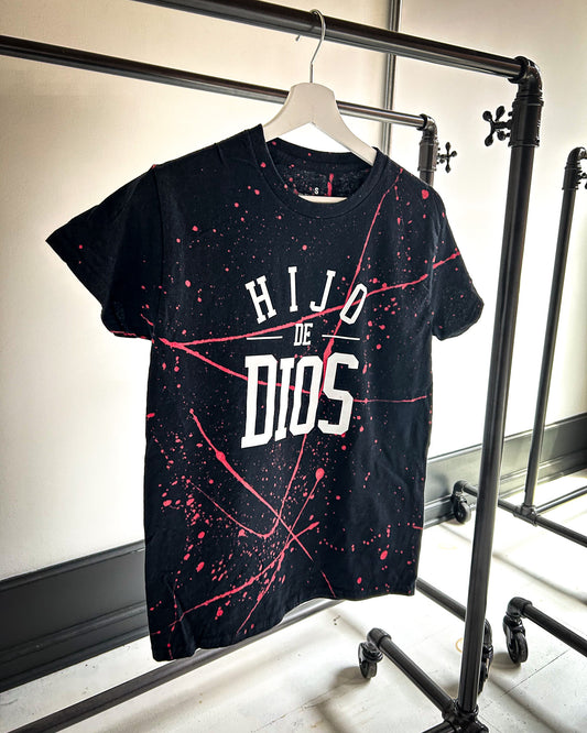 Hijo De Dios (Black Splattered Red) Adult Box T-Shirt