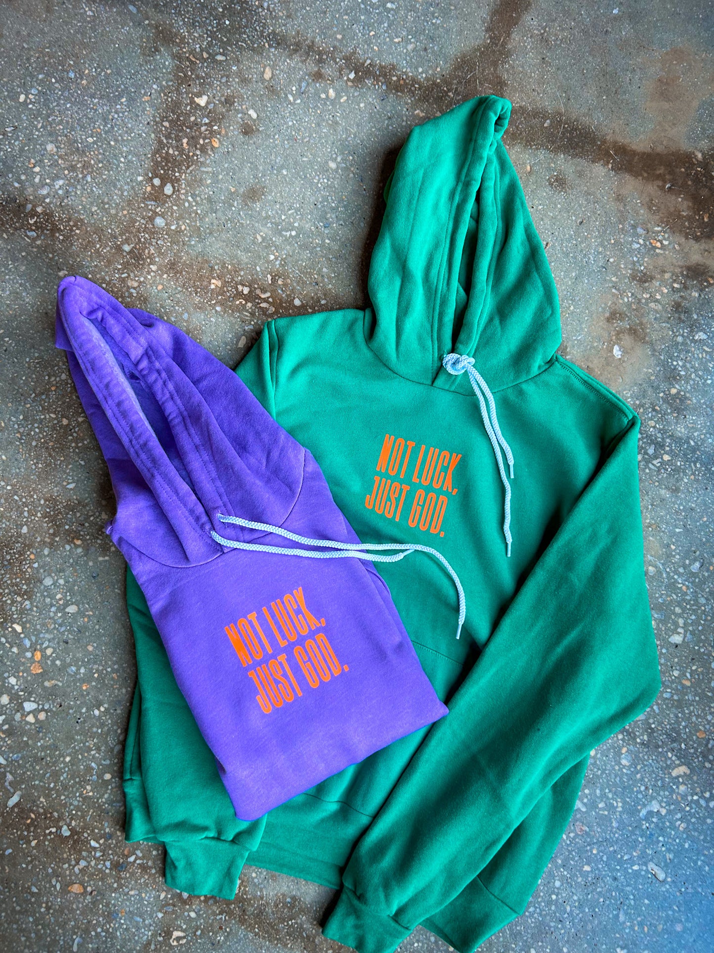 Not Luck, Just God. Adult Sponge Fleece Hoodie