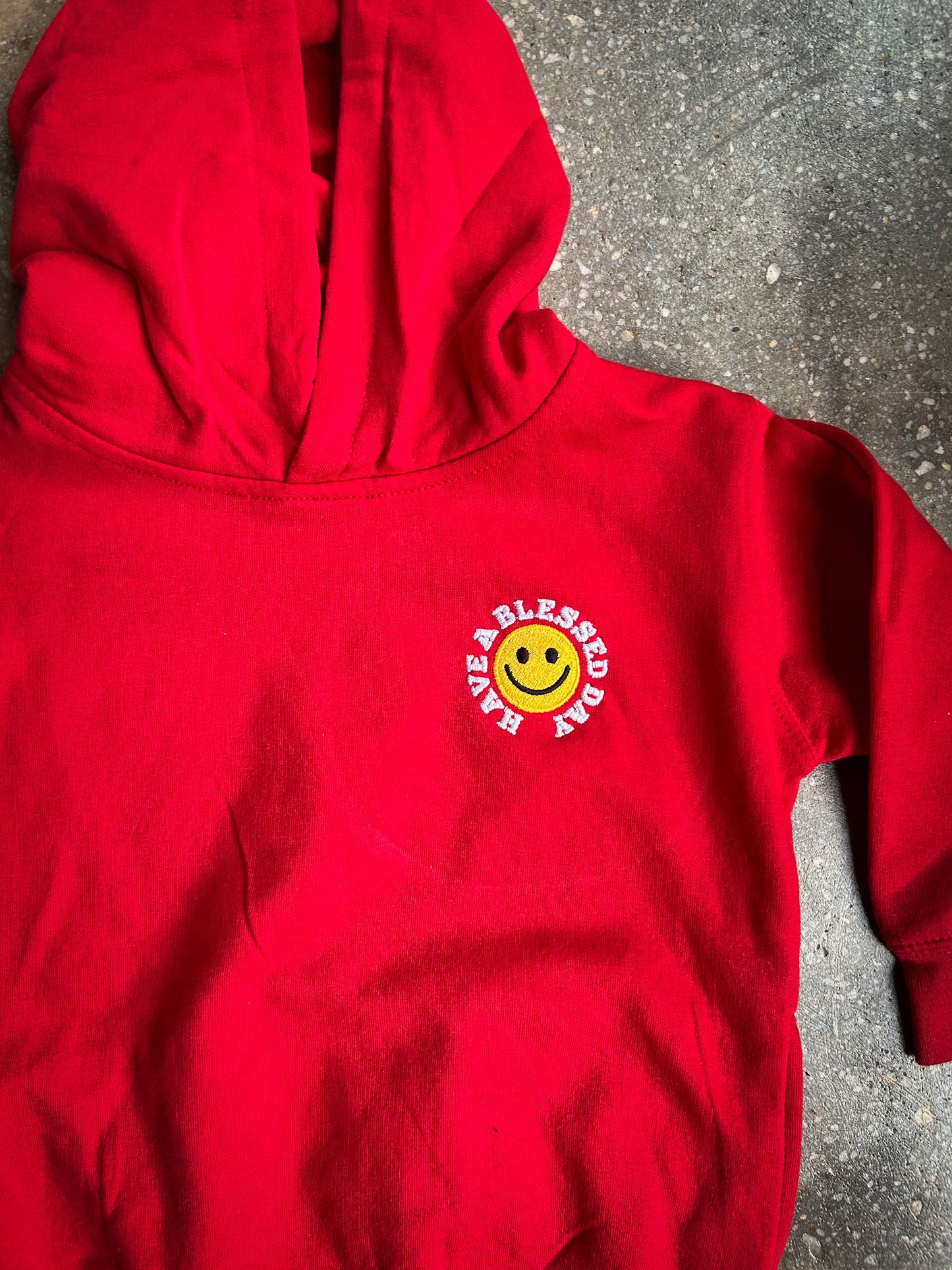 Have A Blessed Day Embroidered Kids Hoodie