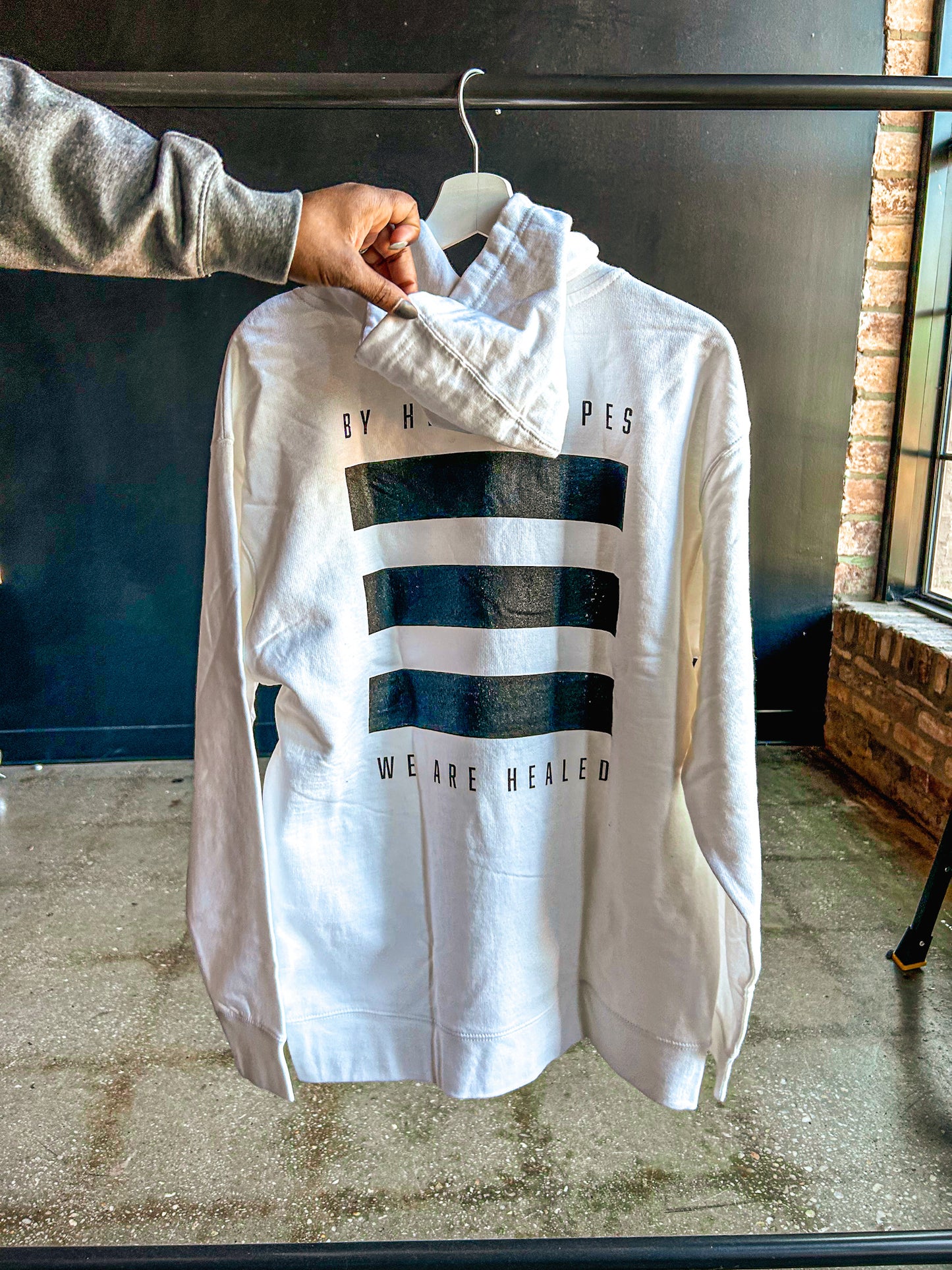 By His Stripes Adult Box Hoodie