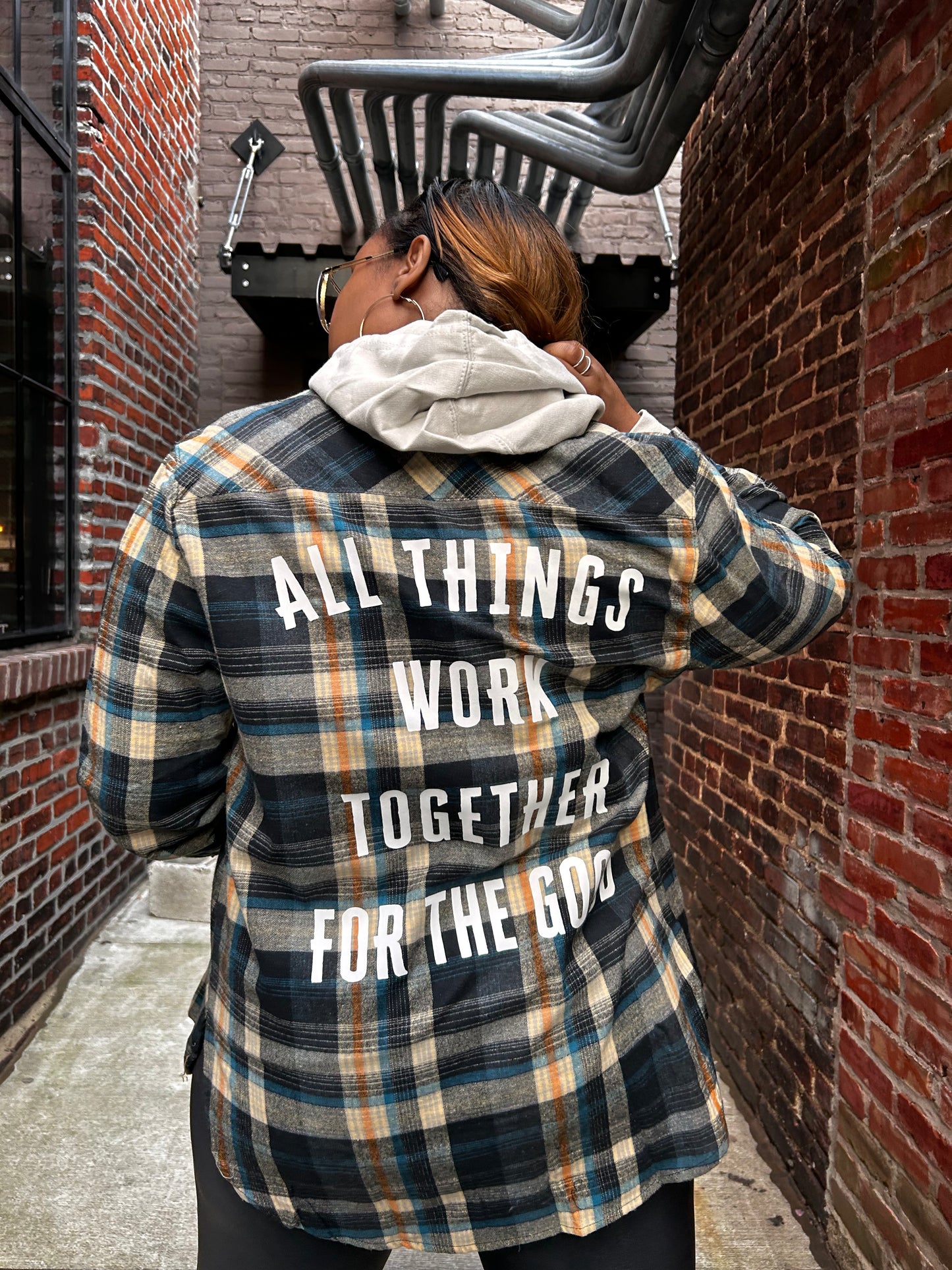 All Things Work Together Adult Plaid Shirt