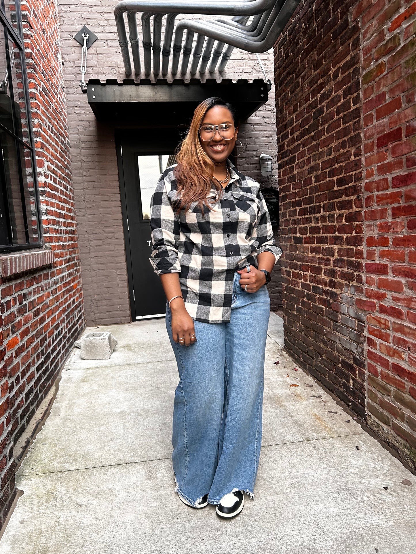 Joy to the World Adult Plaid Shirt