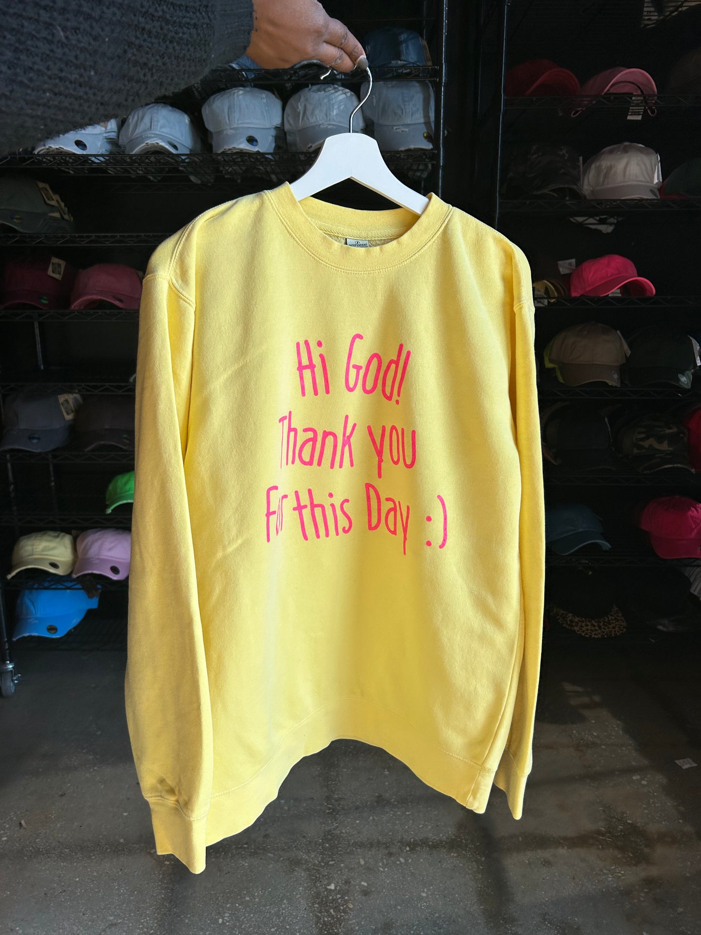 Hi God Adult Drop Shoulder Sweatshirt