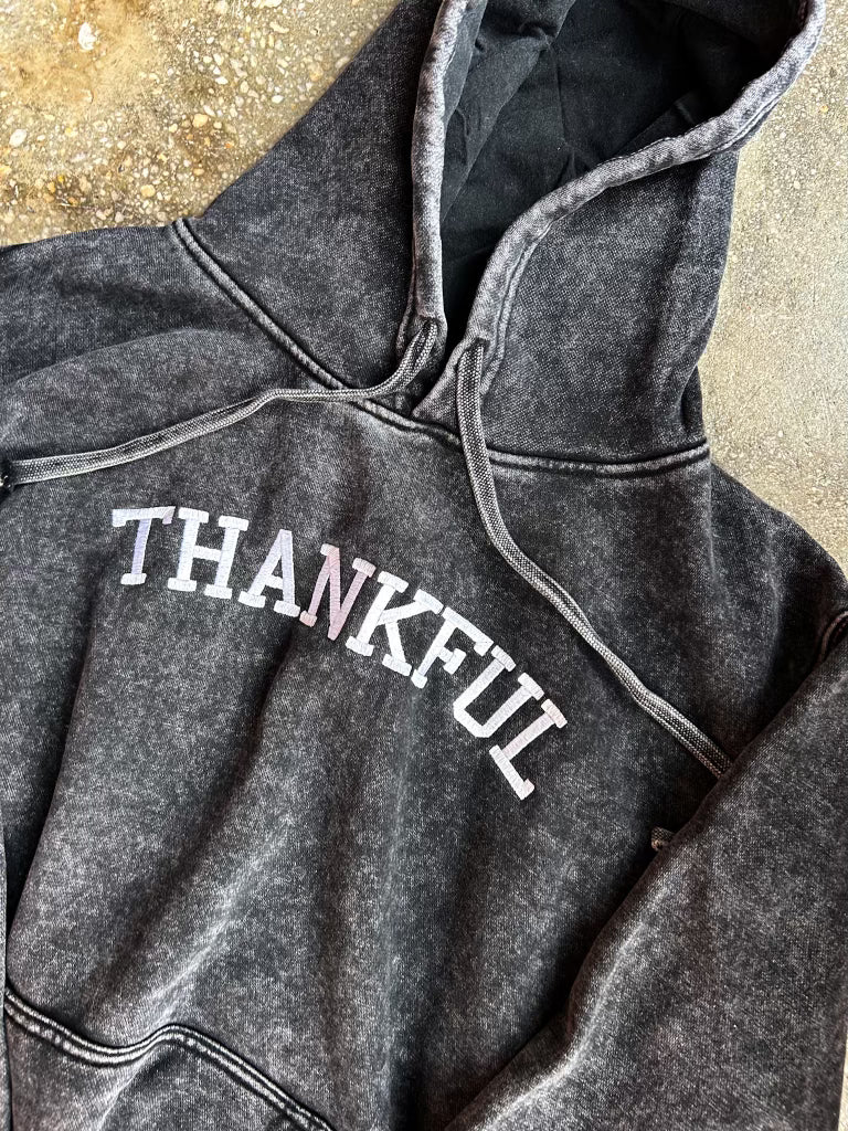 Thankful Embroidered Adult Hoodie