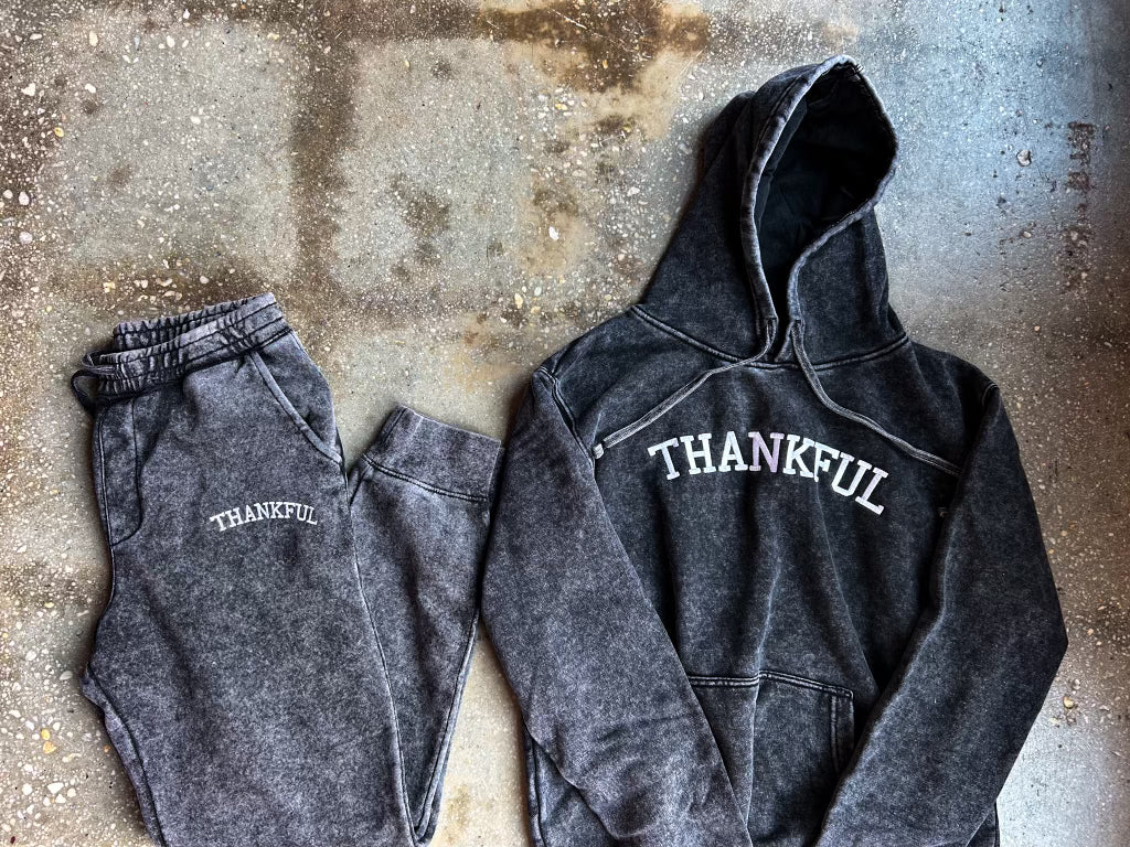 Thankful Embroidered Adult Hoodie