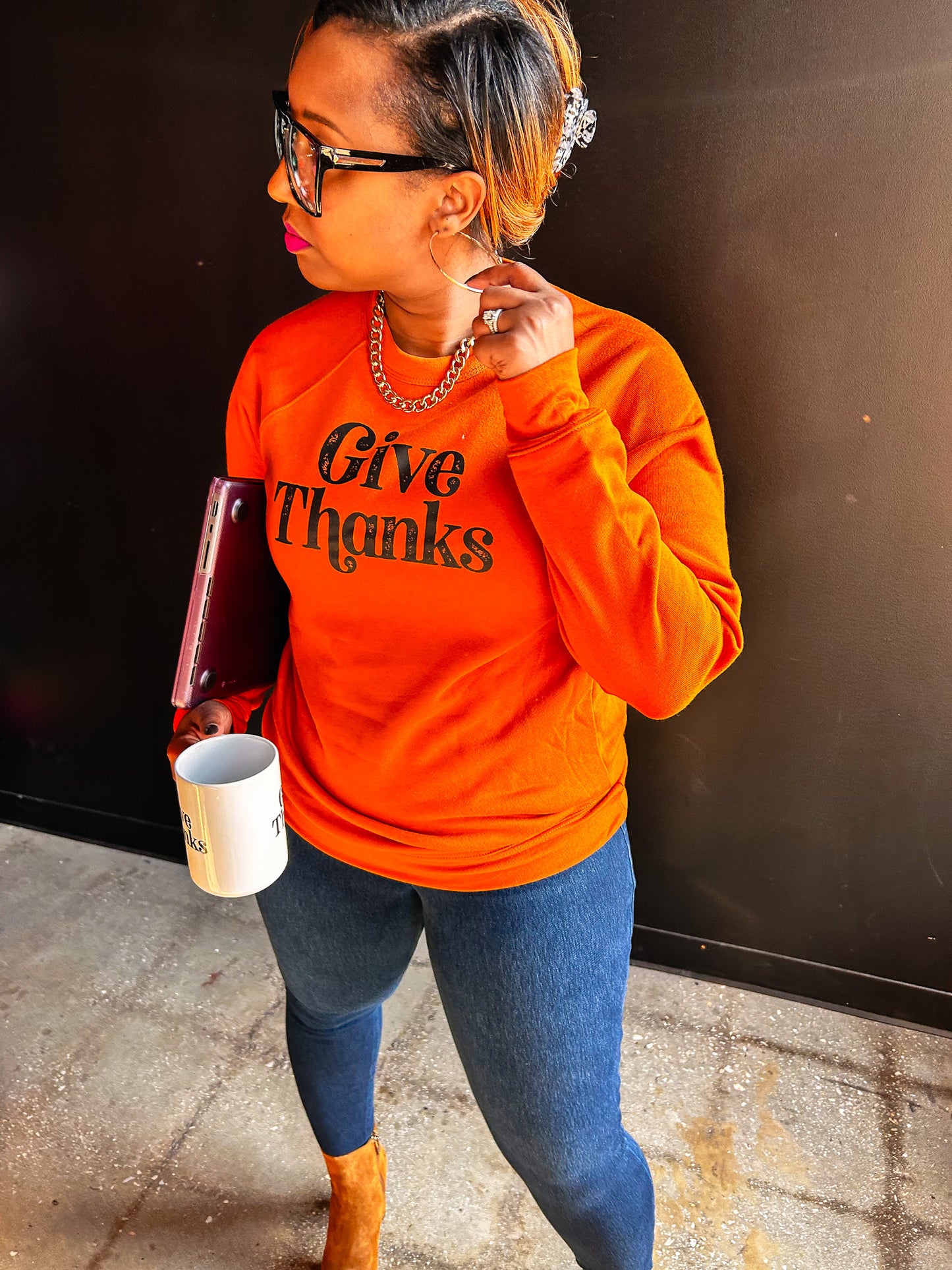 Give Thanks Adult Sweatshirt