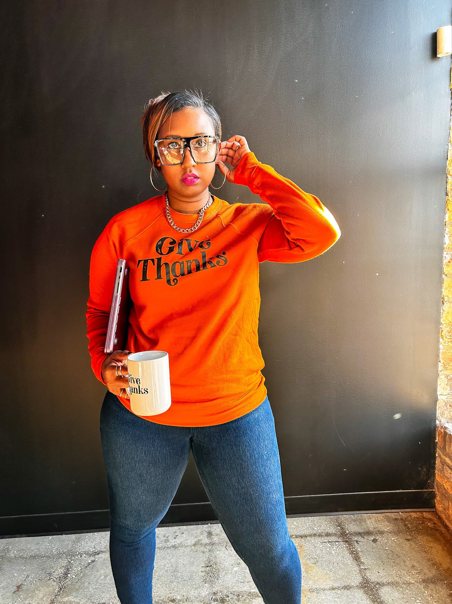 Give Thanks Adult Sweatshirt