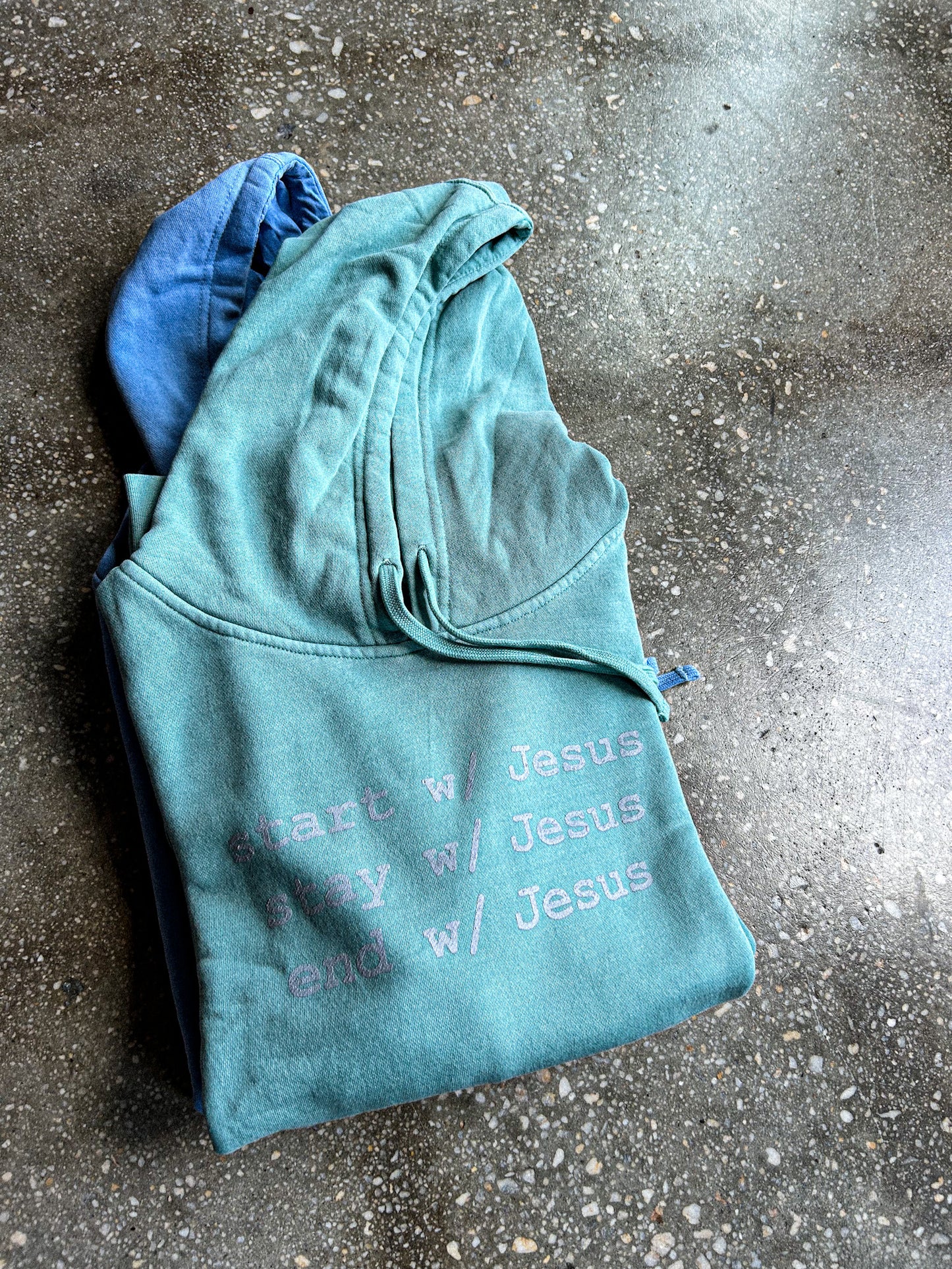 Start, Stay, End With Jesus Adult Box Hoodie