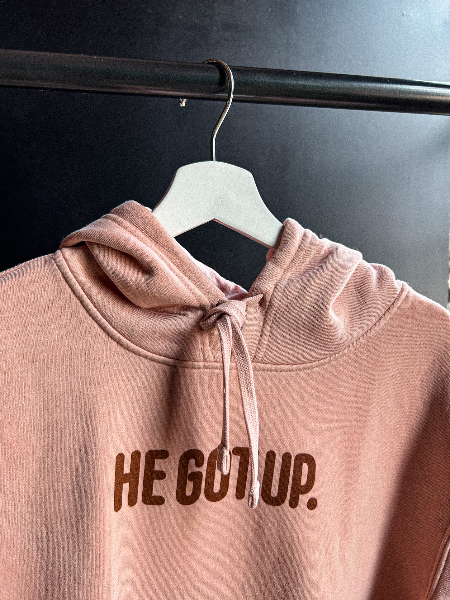 He Got Up Adult Box Hoodie
