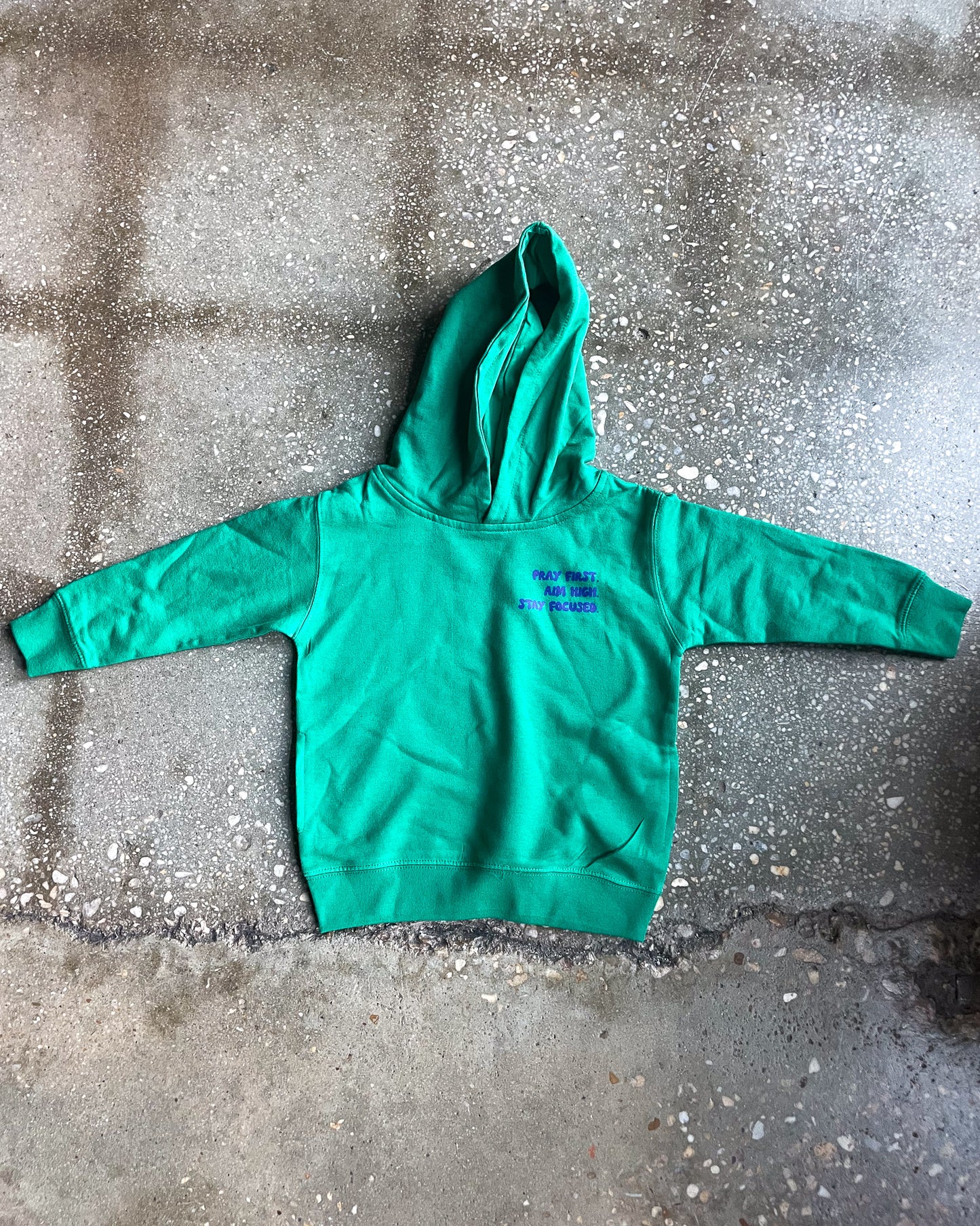 Pray First. Aim High. Stay Focused. Kids Hoodie