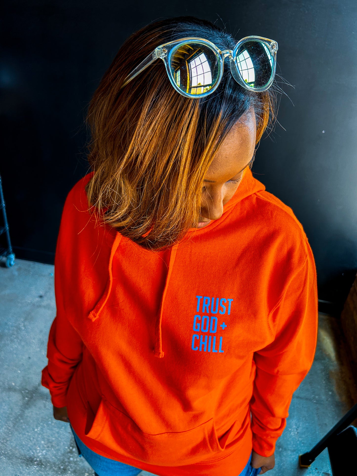 Trust God + Chill (Pocket) Adult Box Hoodie