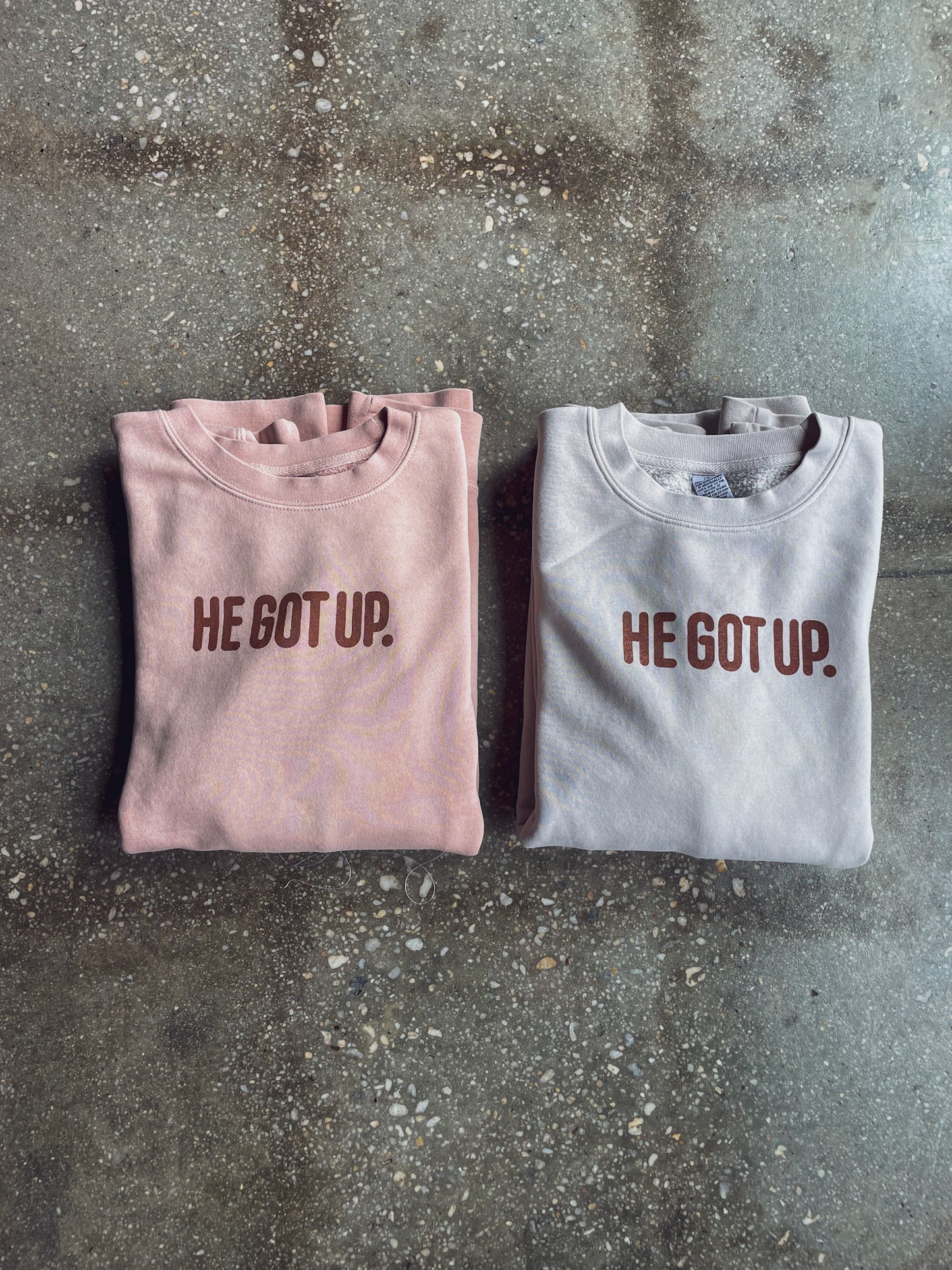He Got Up Adult Drop Shoulder Sweatshirt