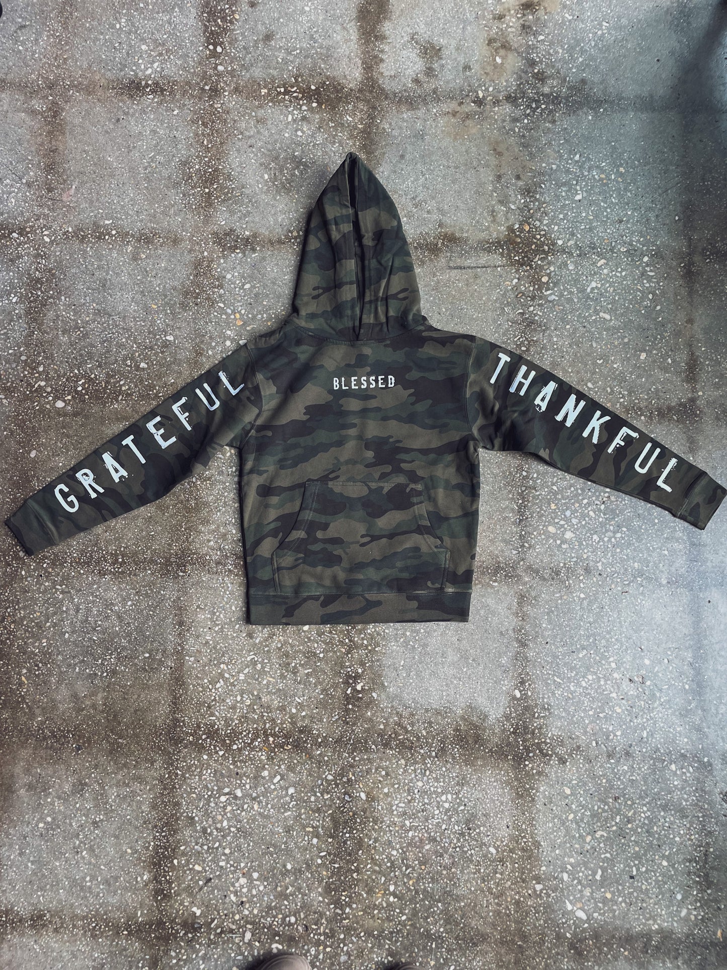 Grateful Thankful Blessed Kids Hoodie