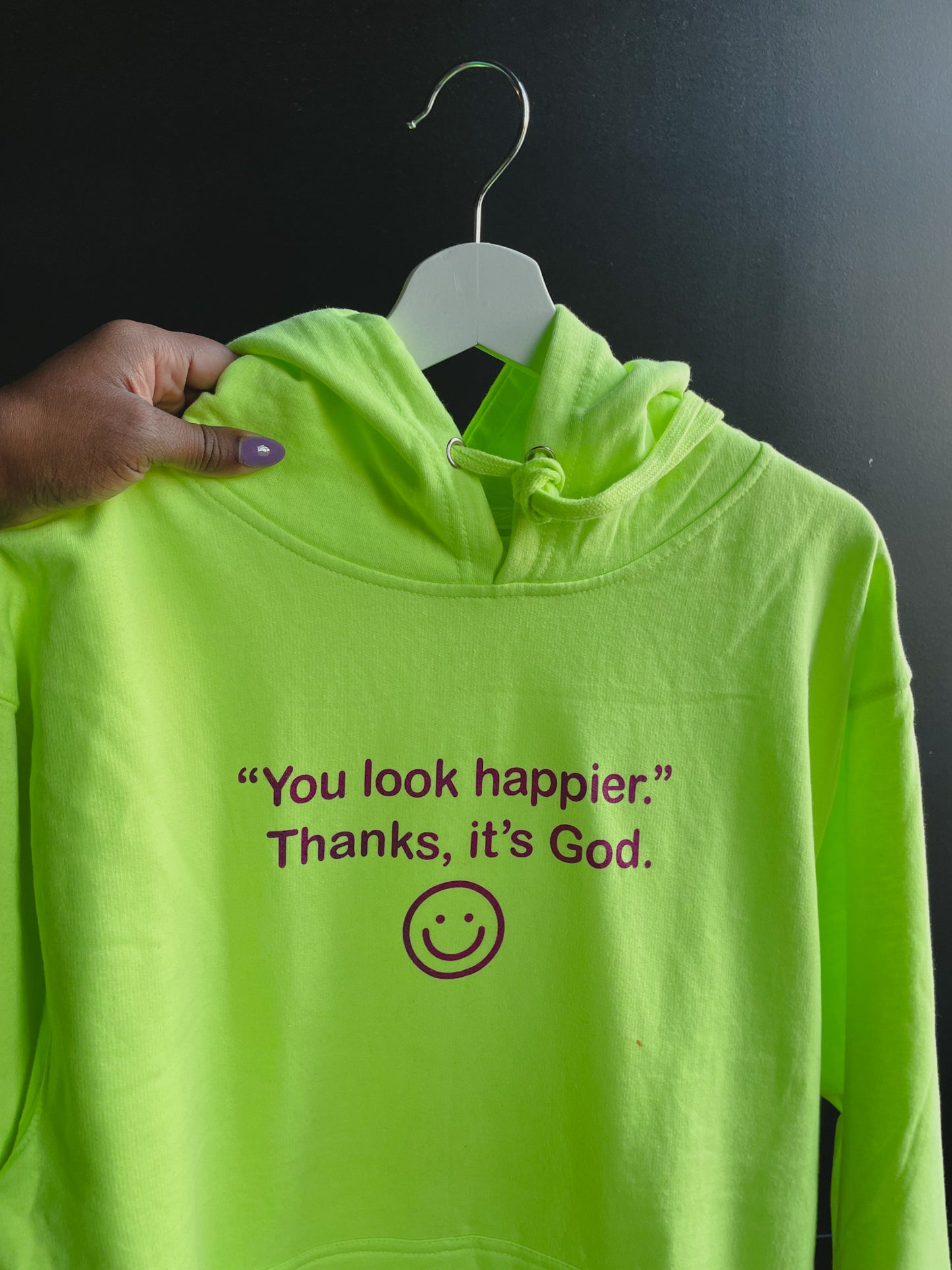 Happier With God Adult Box Hoodie