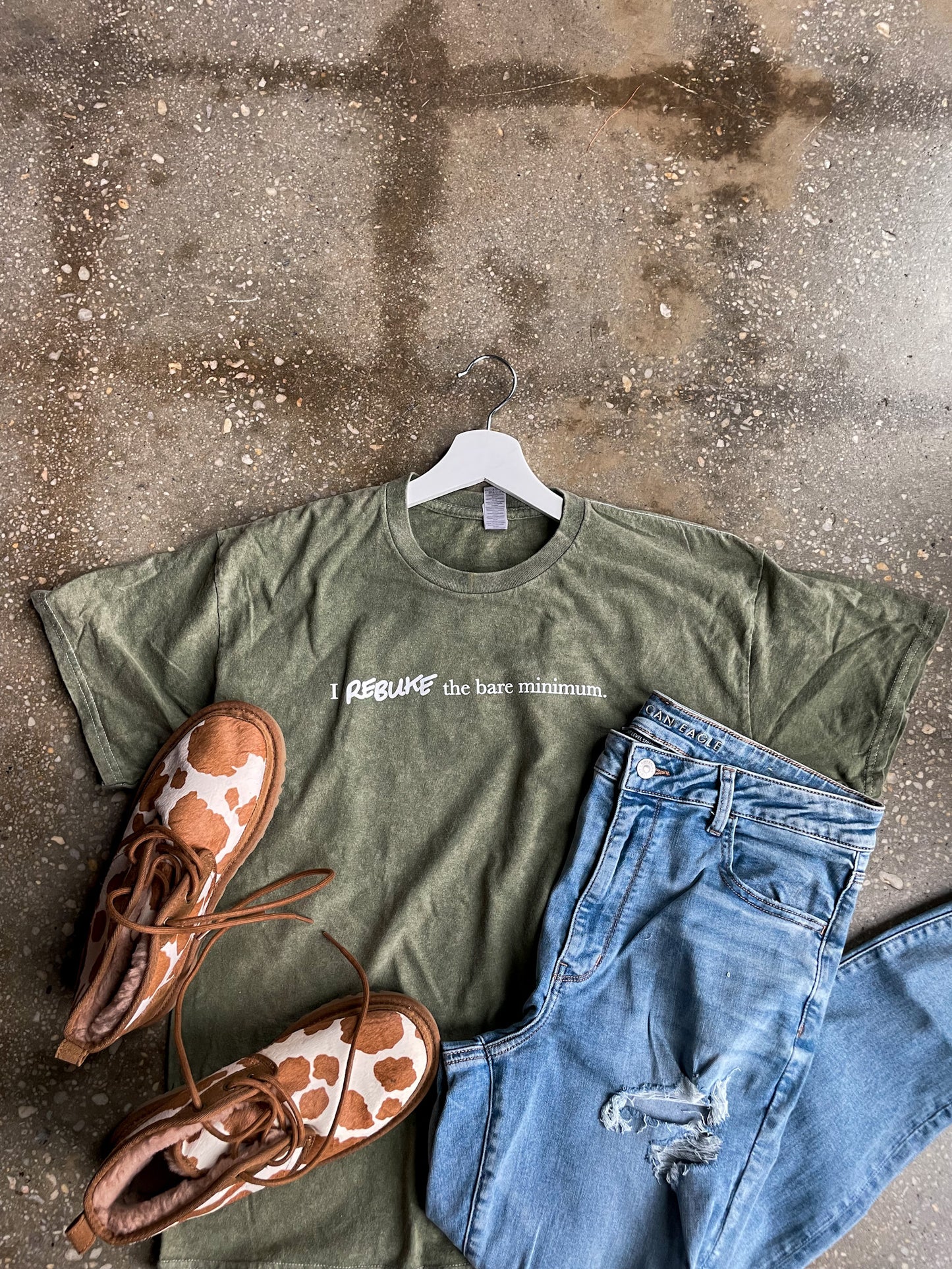 Rebuke The Bare Minimum (Mineral Wash) Adult Box T-Shirt