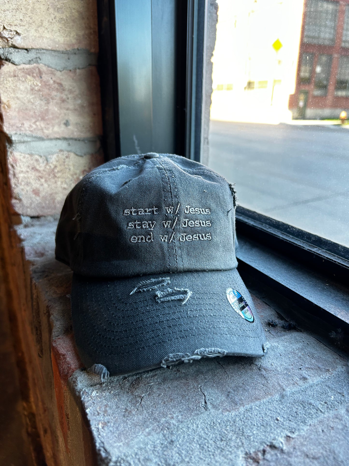 Start, Stay, End w/ Jesus Hat (Distressed)
