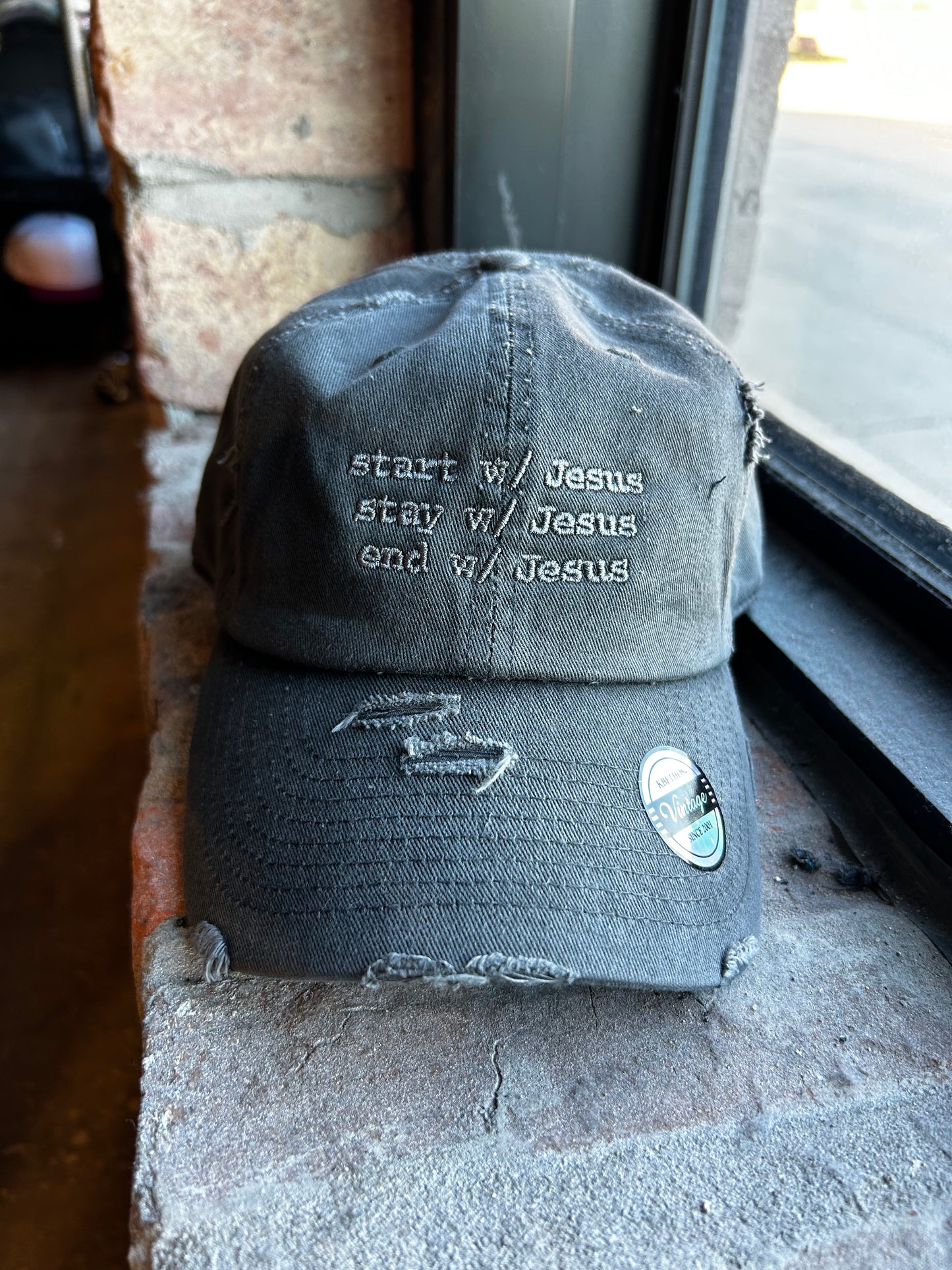 Start, Stay, End w/ Jesus Hat (Distressed)