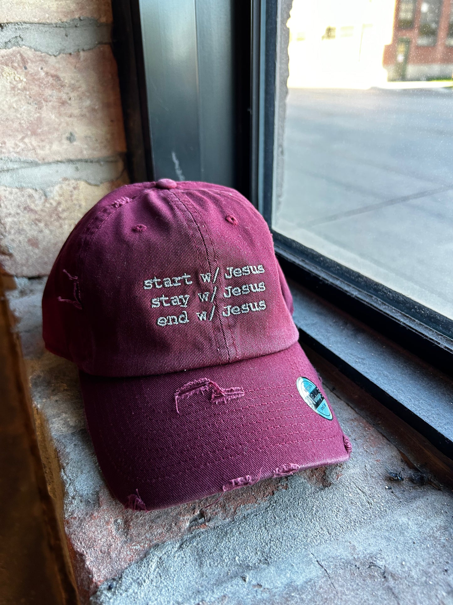 Start, Stay, End w/ Jesus Hat (Distressed)