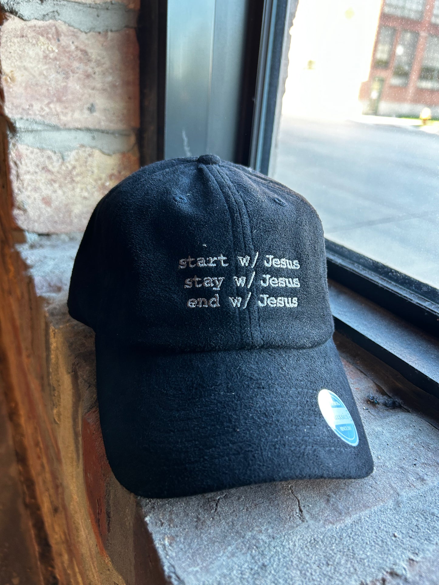 Start, Stay, End w/ Jesus Adult Hat (Suede)