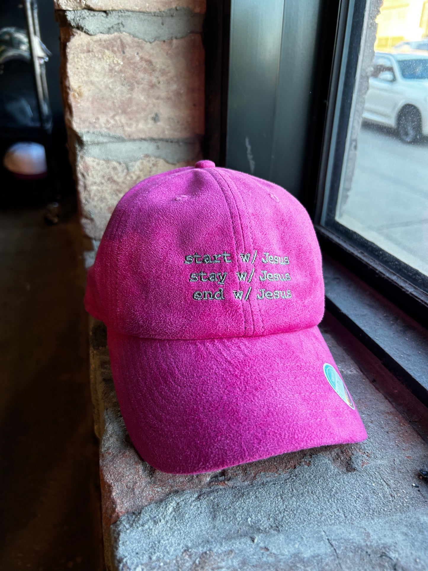 Start, Stay, End w/ Jesus Adult Hat (Suede)