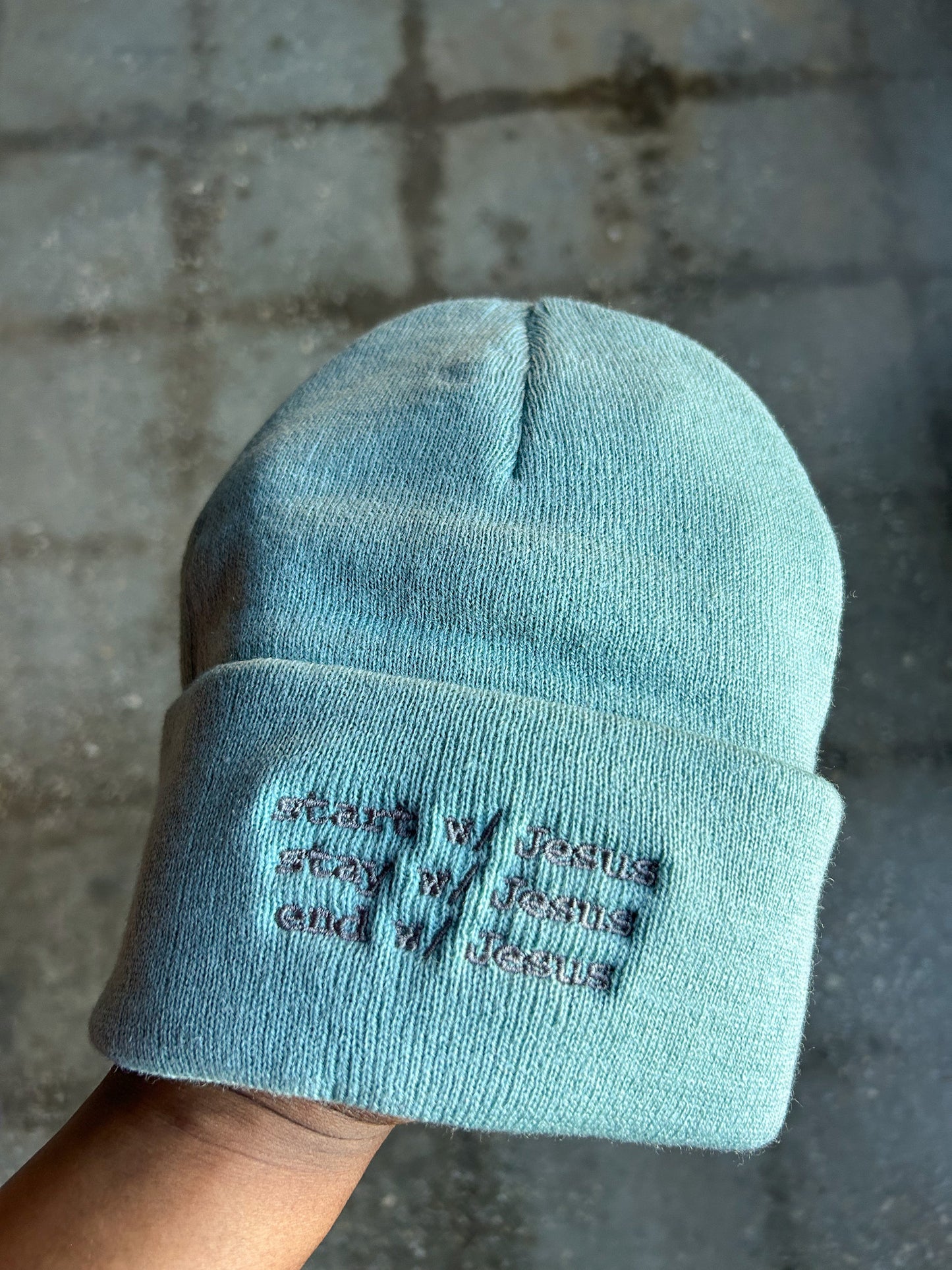 Start, Stay, End With Jesus Beanie