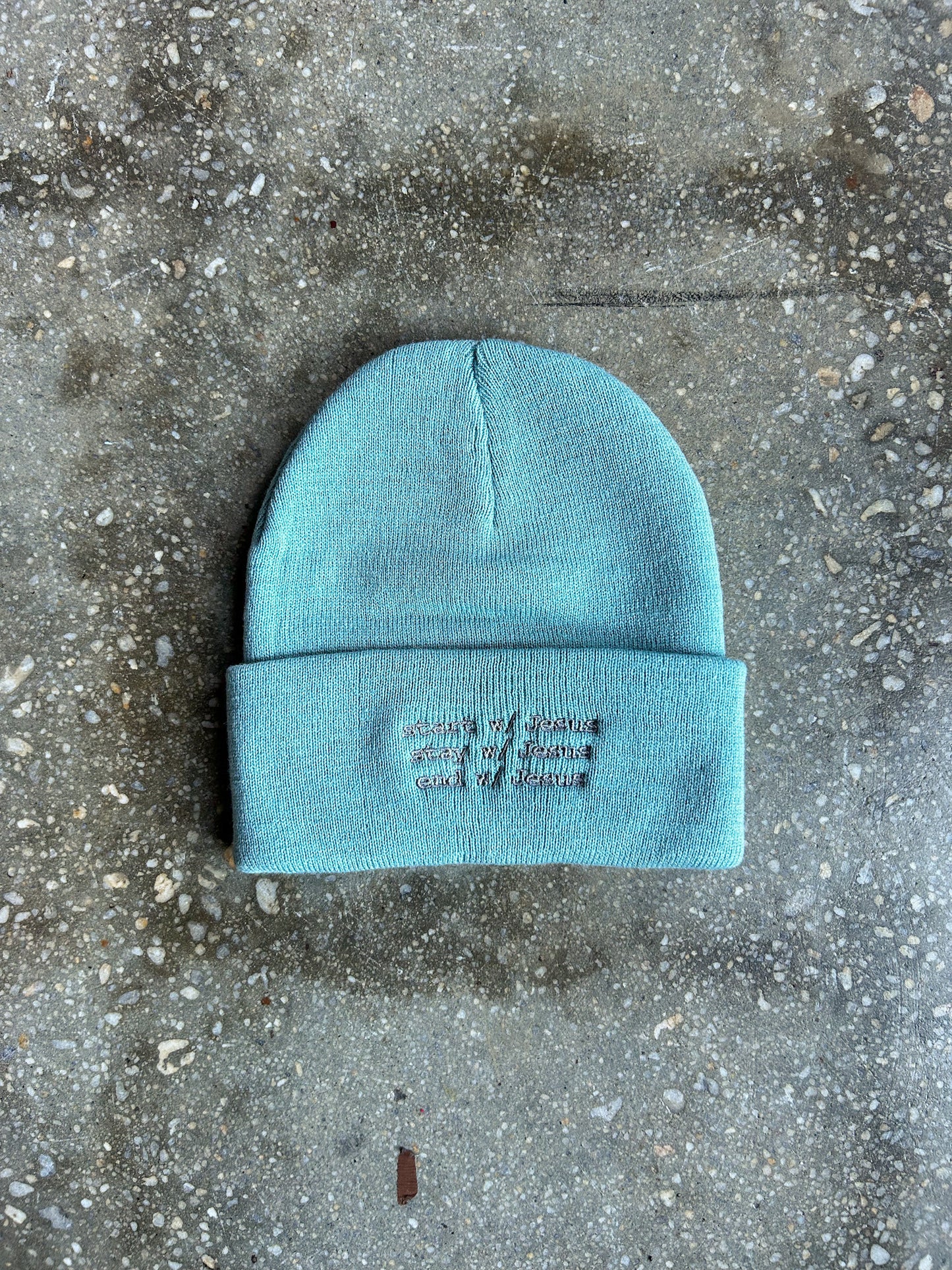 Start, Stay, End With Jesus Beanie