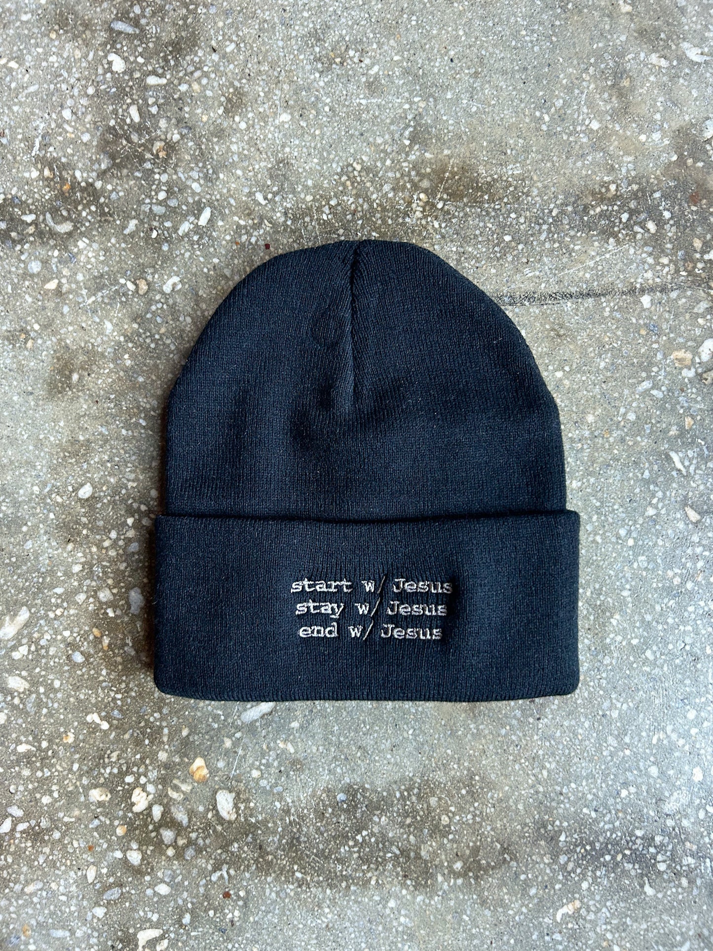 Start, Stay, End With Jesus Beanie