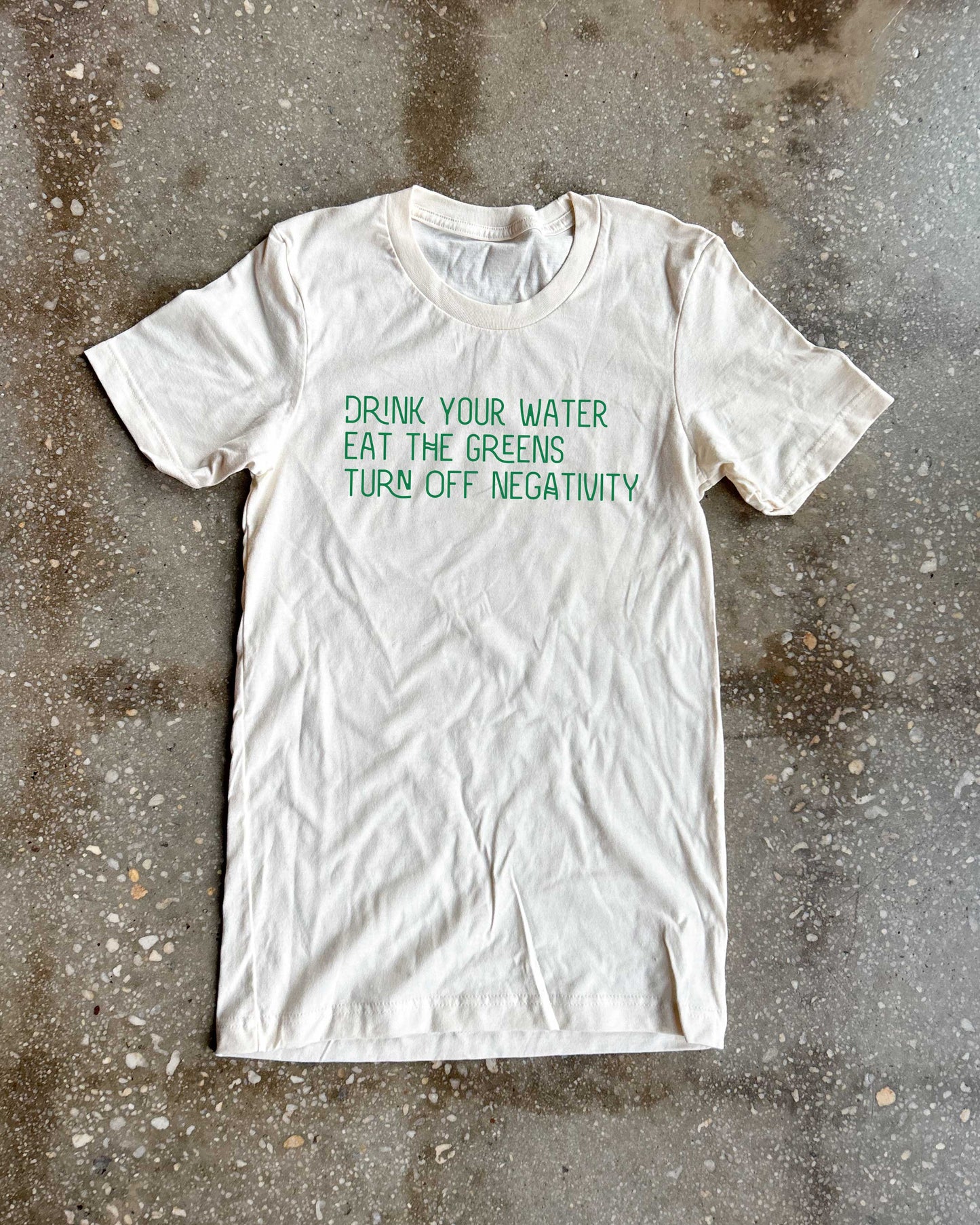 Water, Green, No Negativity Adult Box T-Shirt