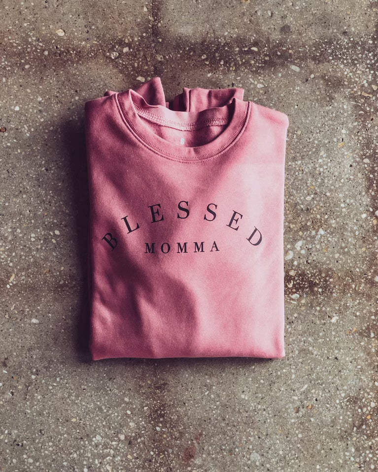 Blessed Momma Adult Drop Shoulder Sweatshirt