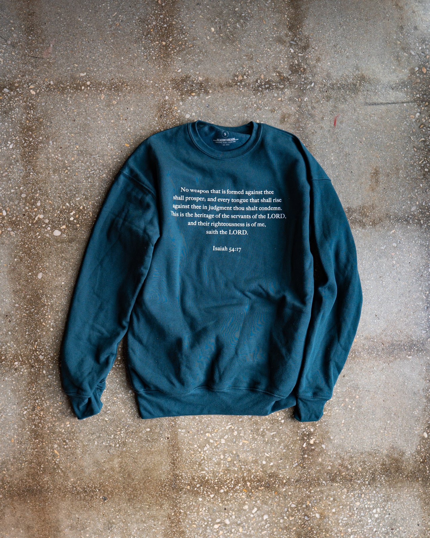 Isaiah 54:17 Adult Drop Shoulder Sweatshirt
