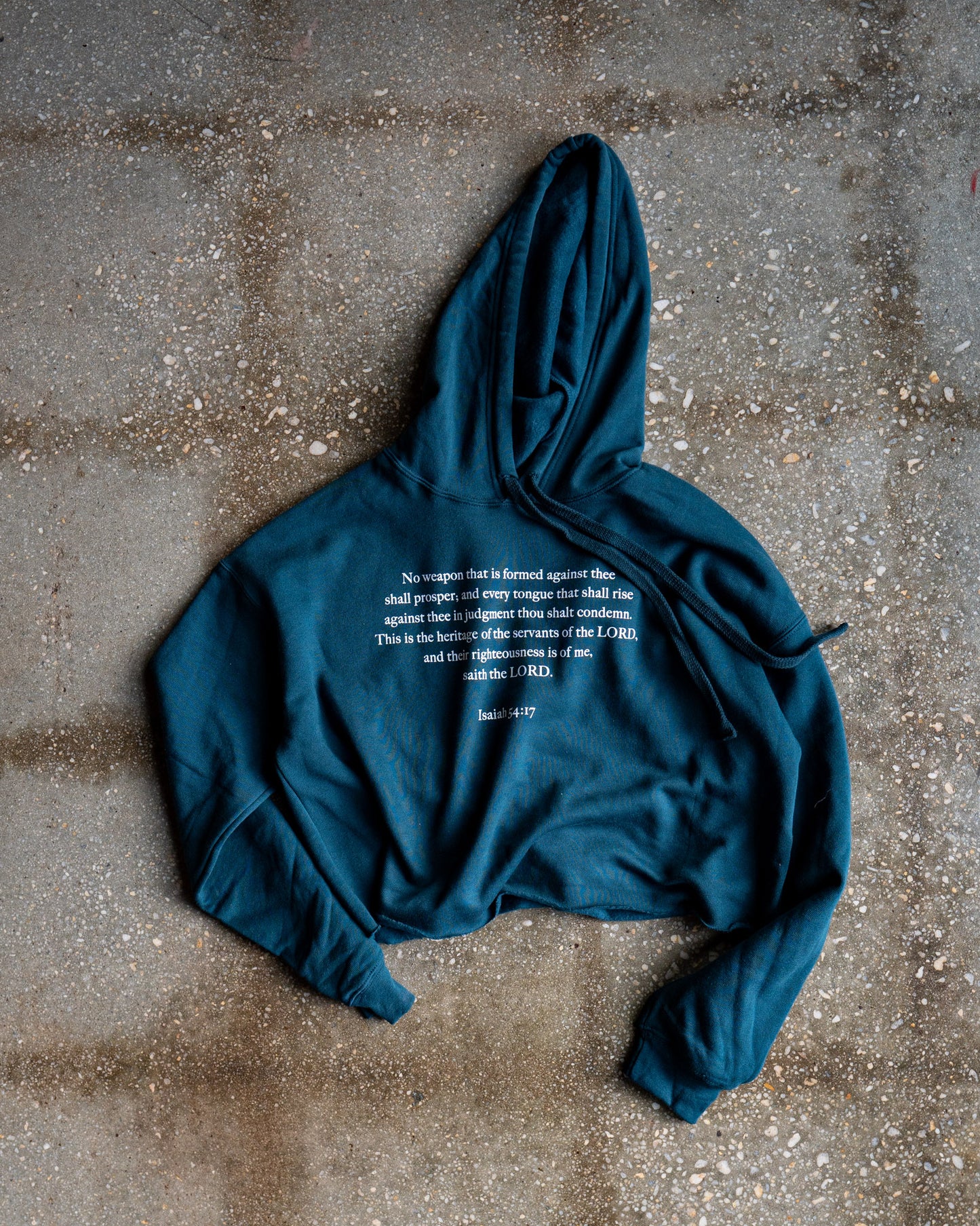 Isaiah 54:17 Women's Cropped Adult Sponge Fleece Hoodie