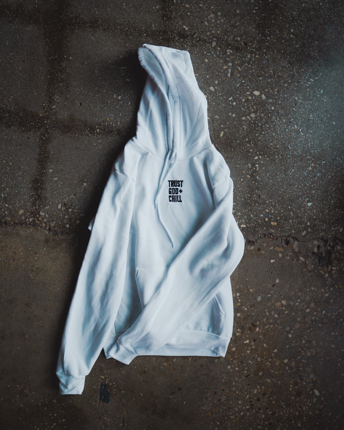 Trust God + Chill Adult Sponge Fleece Embroidered Hoodie